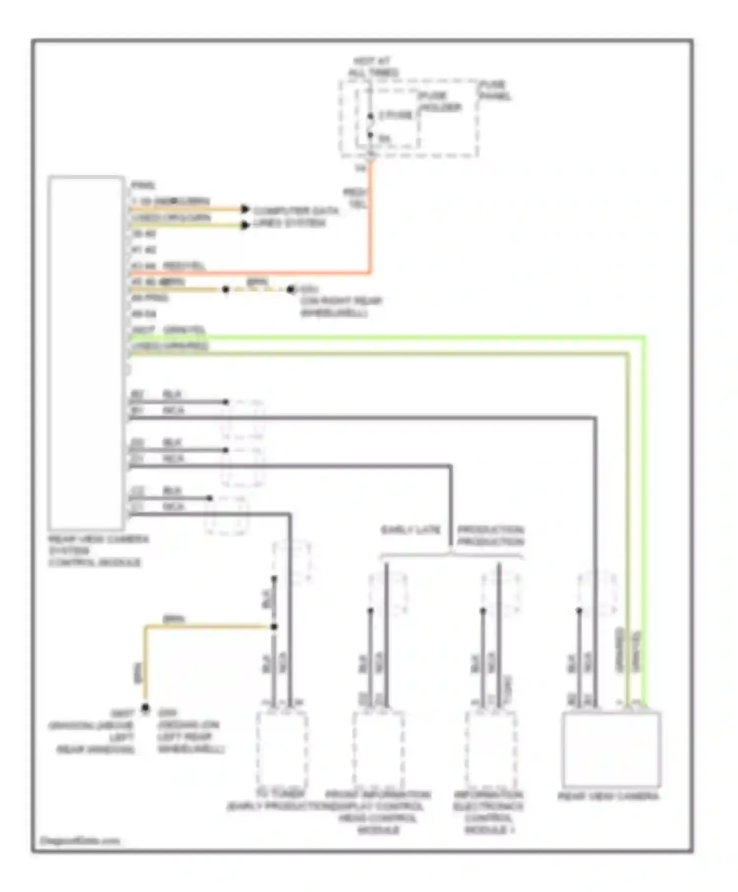 Wiring diagram rear view camera system control module for Audi A6 C6 facelift (2008-2011)