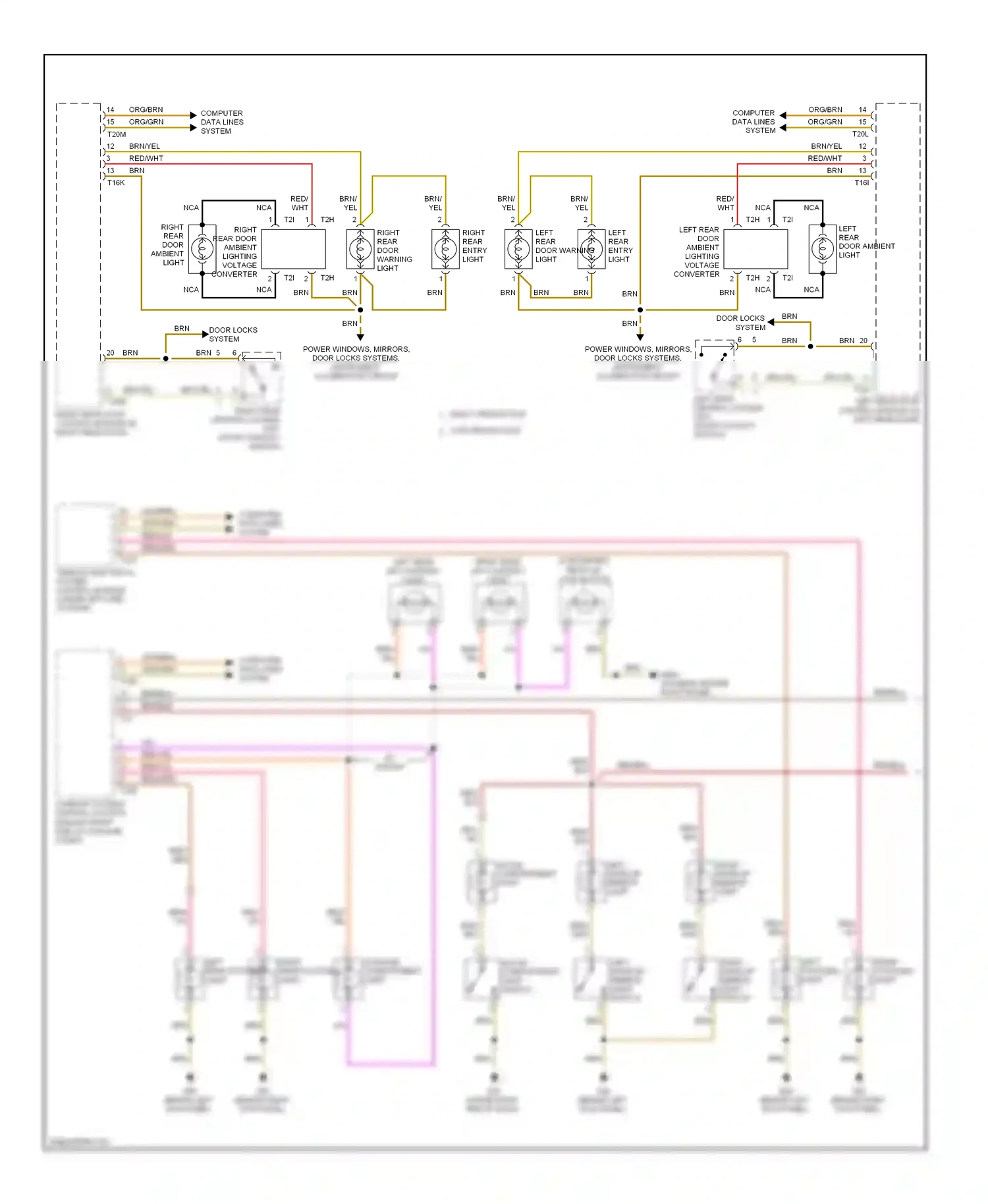 Audi A6 C6 facelift (2008-2011) left make-up mirror light switch wiring diagram  (1 of 1)