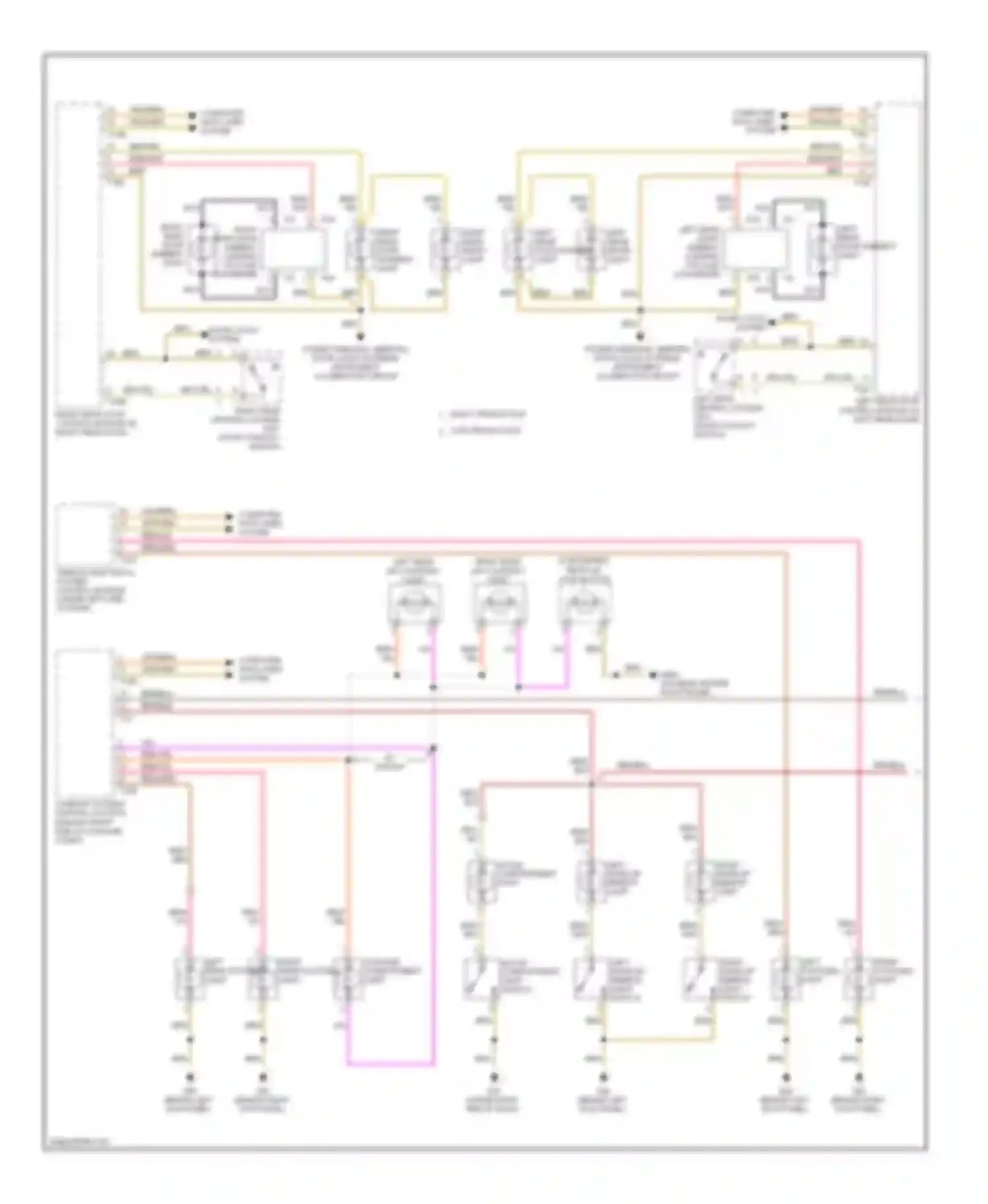 Wiring diagram left make-up mirror light switch for Audi A6 C6 facelift (2008-2011)