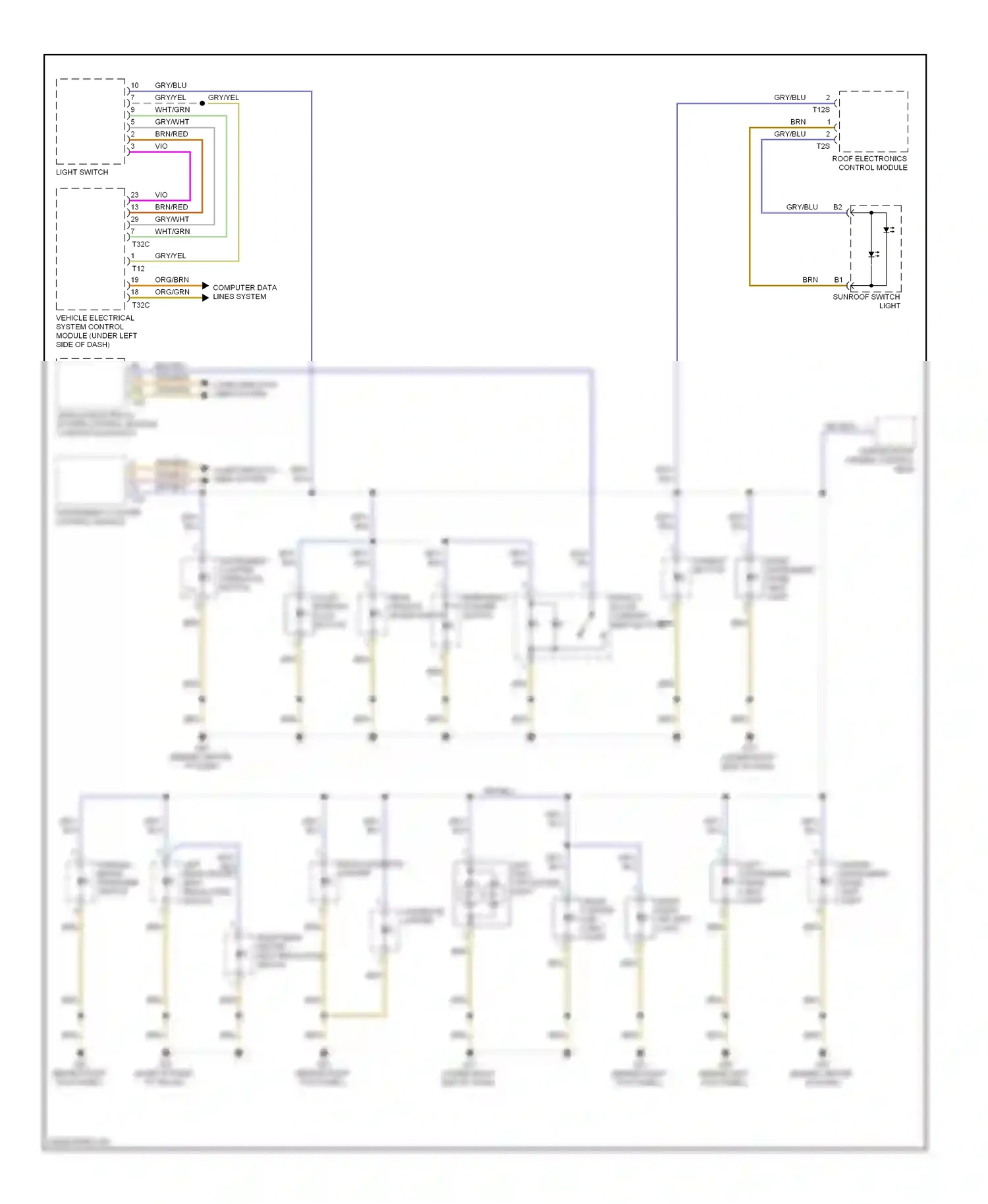 Audi A6 C6 facelift (2008-2011) left rear heated seat regulating switch wiring diagram  (2 of 3)