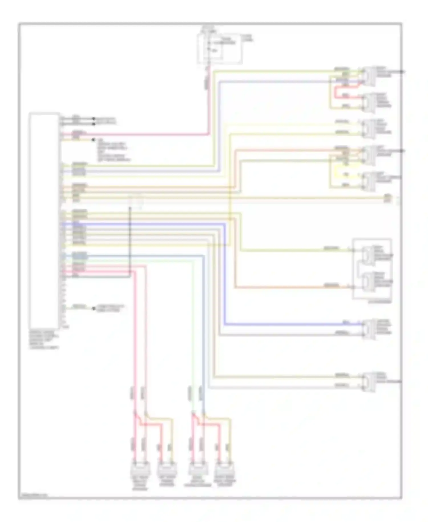 Wiring diagram left rear treble speaker for Audi A6 C6 facelift (2008-2011) (4 of 4)