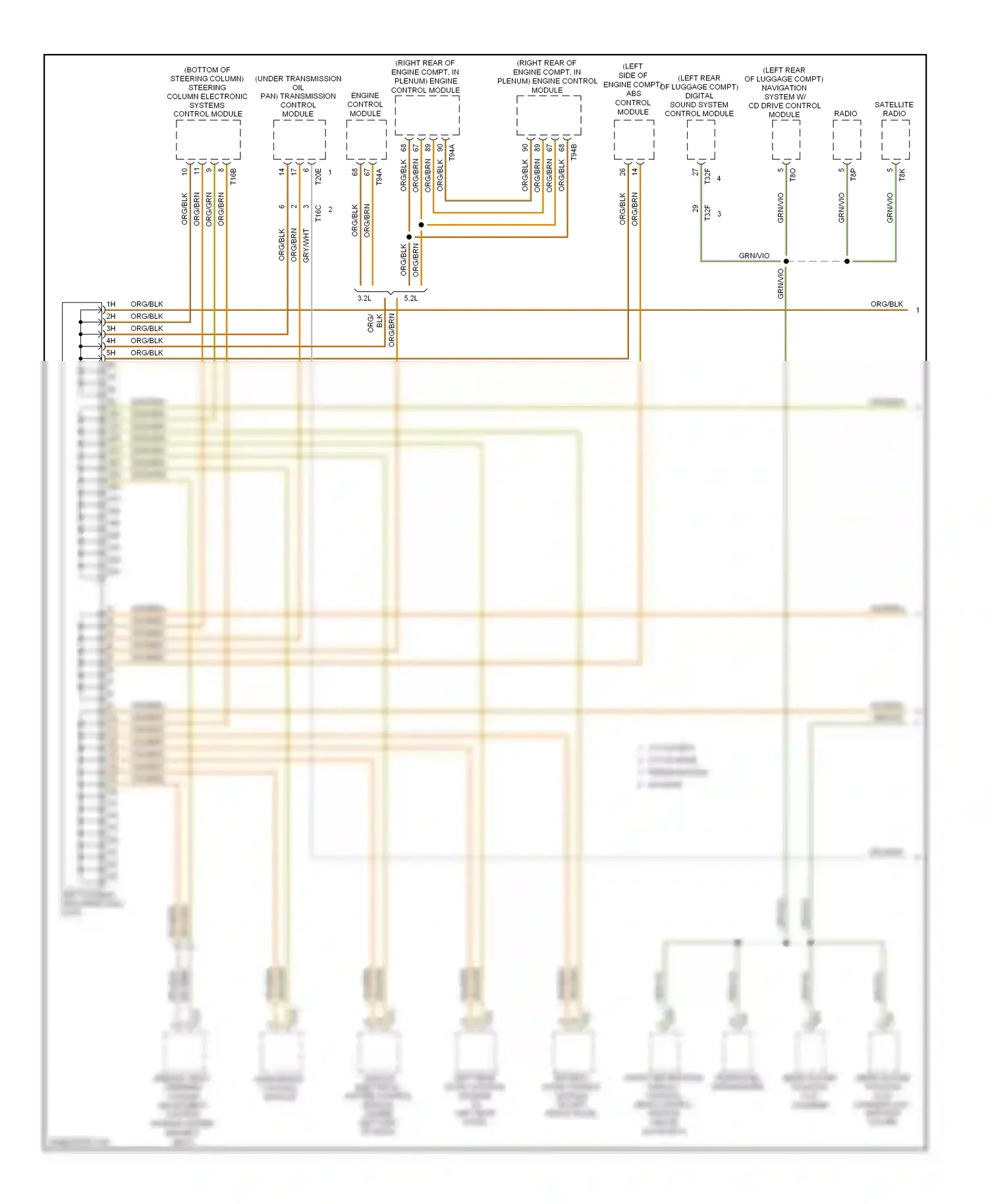 Audi A6 C6 facelift (2008-2011) (left side of engine compt) abs control module wiring diagram  (1 of 1)