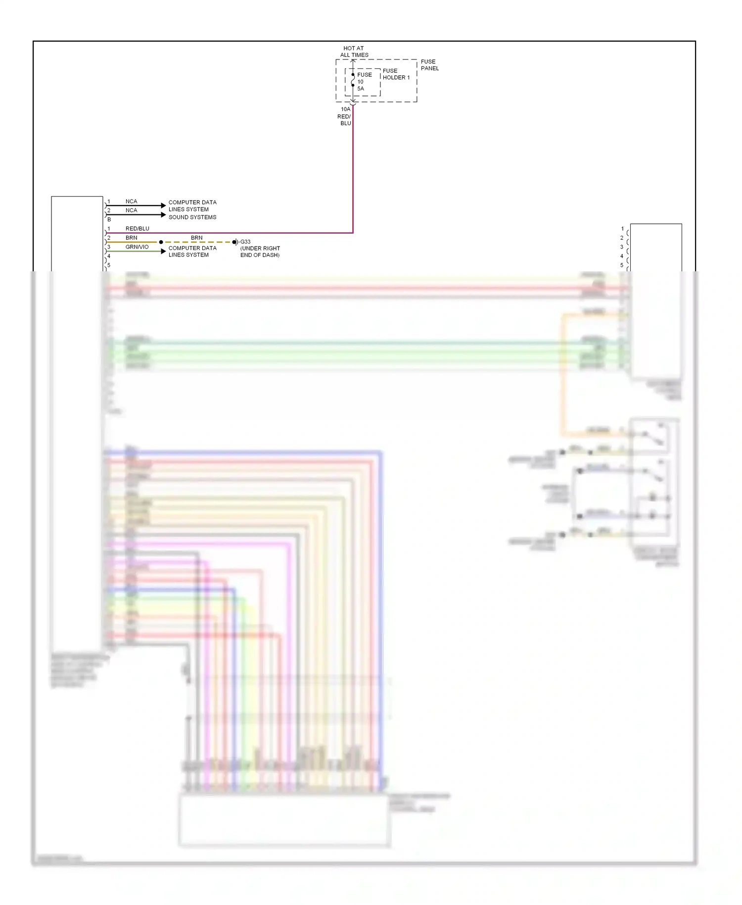 Audi A6 C6 facelift (2008-2011) multimedia control head wiring diagram  (1 of 2)