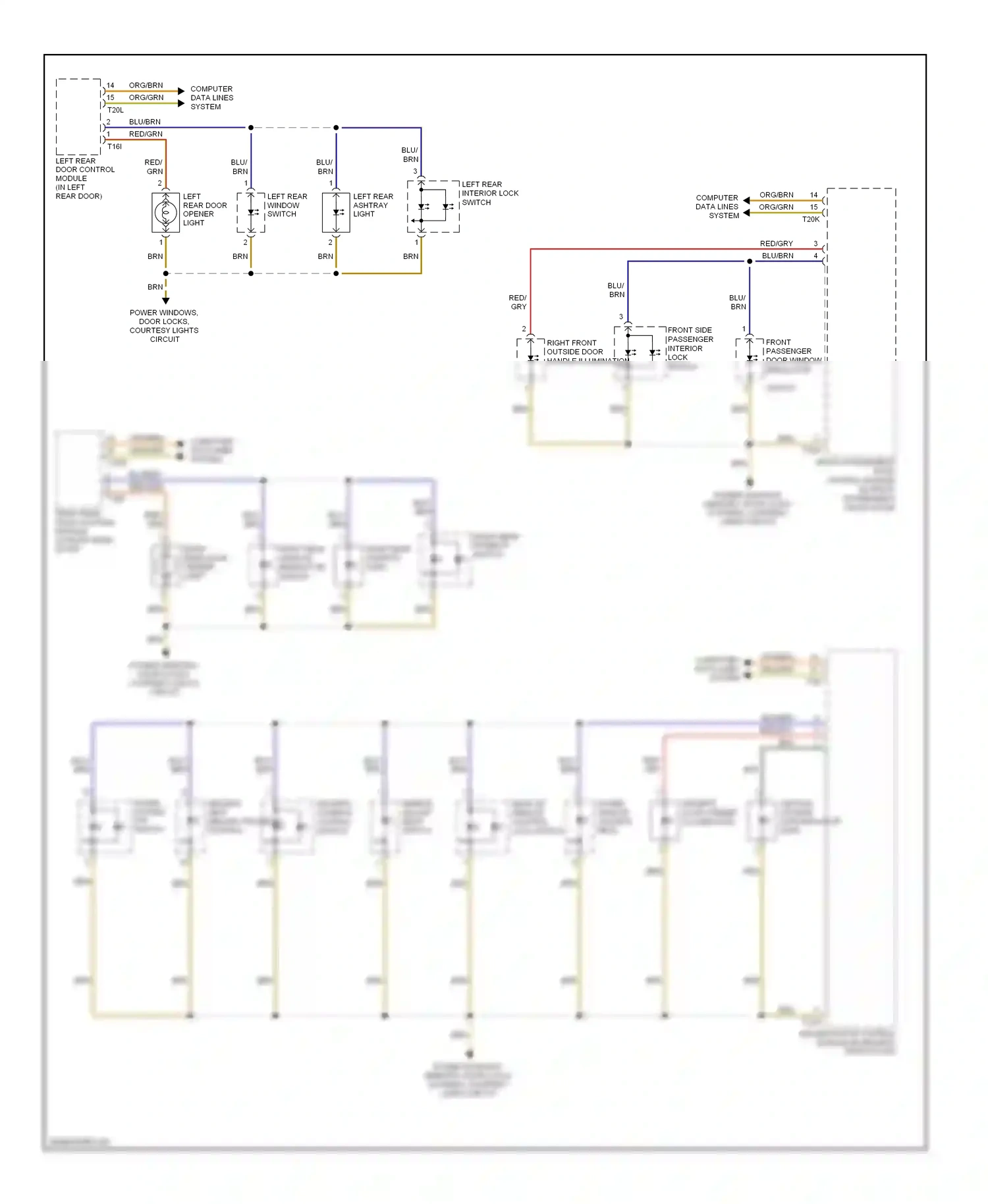Audi A6 C6 facelift (2008-2011) rear lid remote control lock switch wiring diagram  (1 of 1)