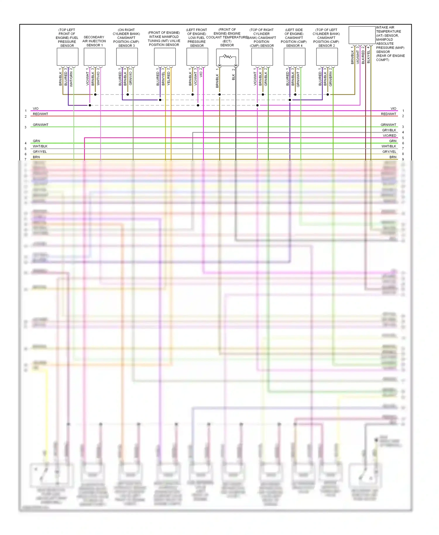 Audi A6 C6 facelift (2008-2011) secondary air injection sensor 1 wiring diagram  (2 of 2)