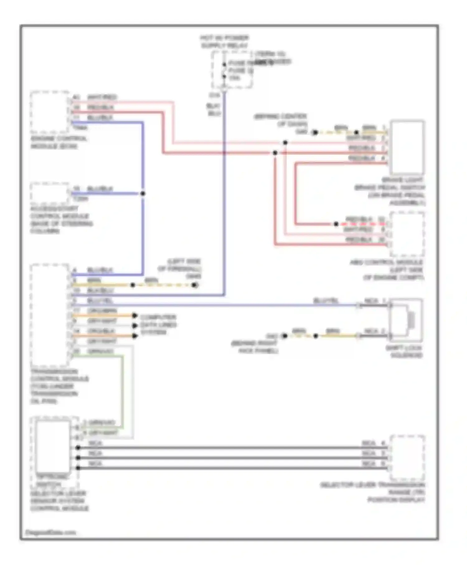Wiring diagram shift lock solenoid for Audi A6 C6 facelift (2008-2011) (5 of 5)