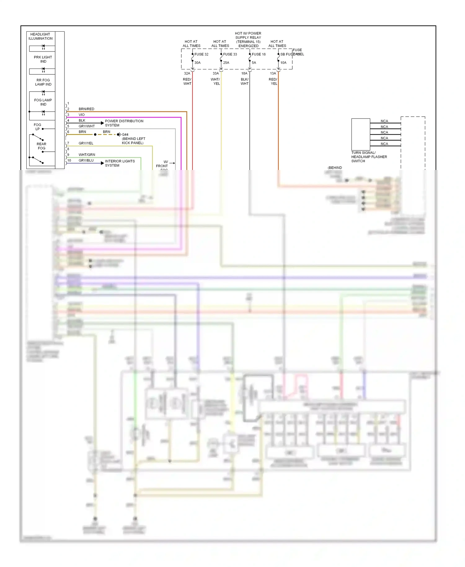 Audi A6 C6 facelift (2008-2011) vehicle electrical system control module (under left side of dash) wiring diagram  (7 of 13)