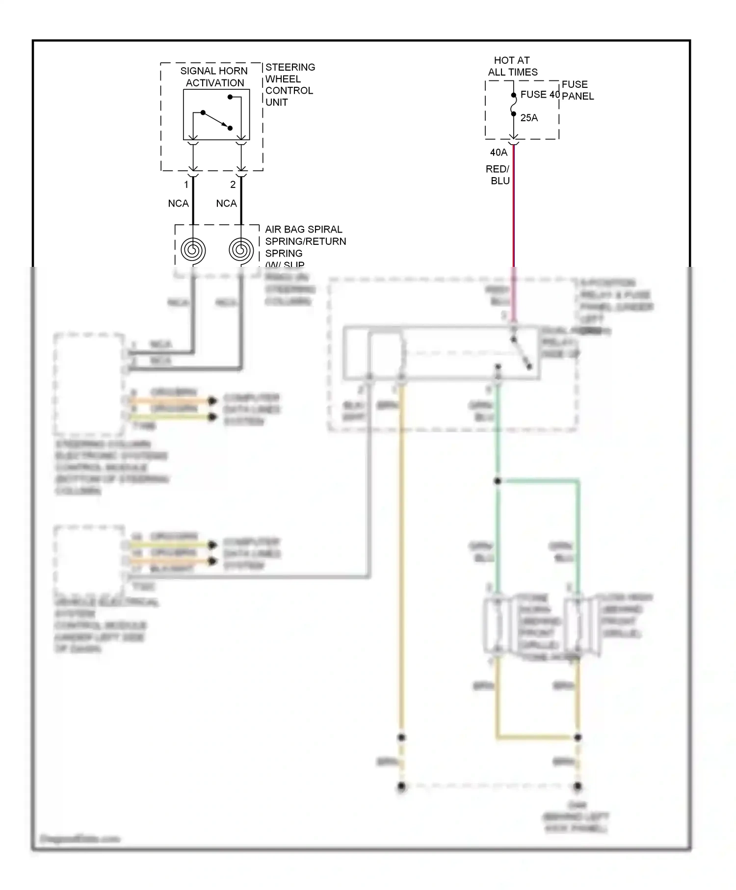 Audi A6 C6 facelift (2008-2011) vehicle electrical system control module (under left side of dash) wiring diagram  (10 of 13)