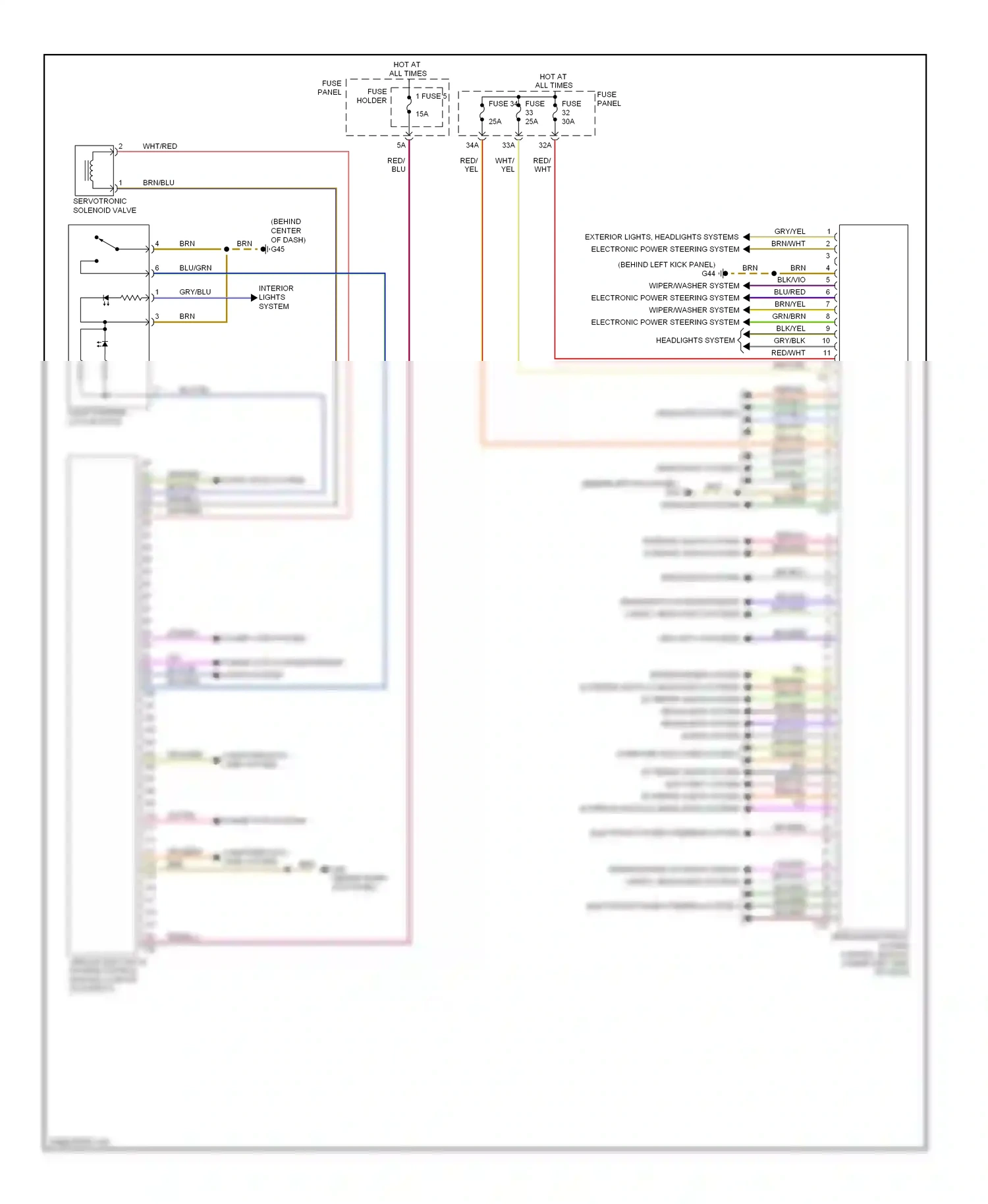 Audi A6 C6 facelift (2008-2011) vehicle electrical system control module (under left side of dash) wiring diagram  (2 of 13)