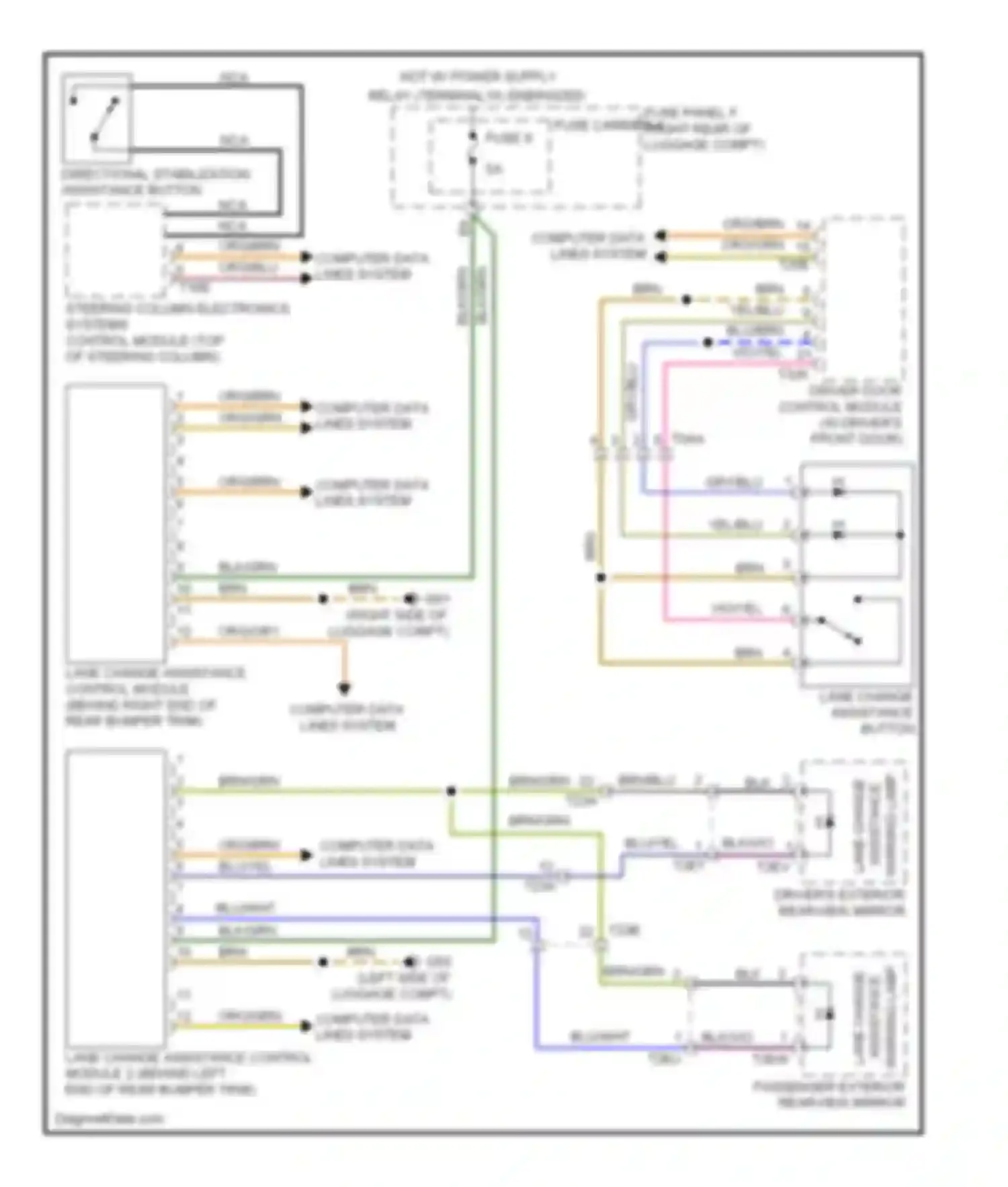 A6 Audi C7 (2011-2014): Lane change assistance circuit