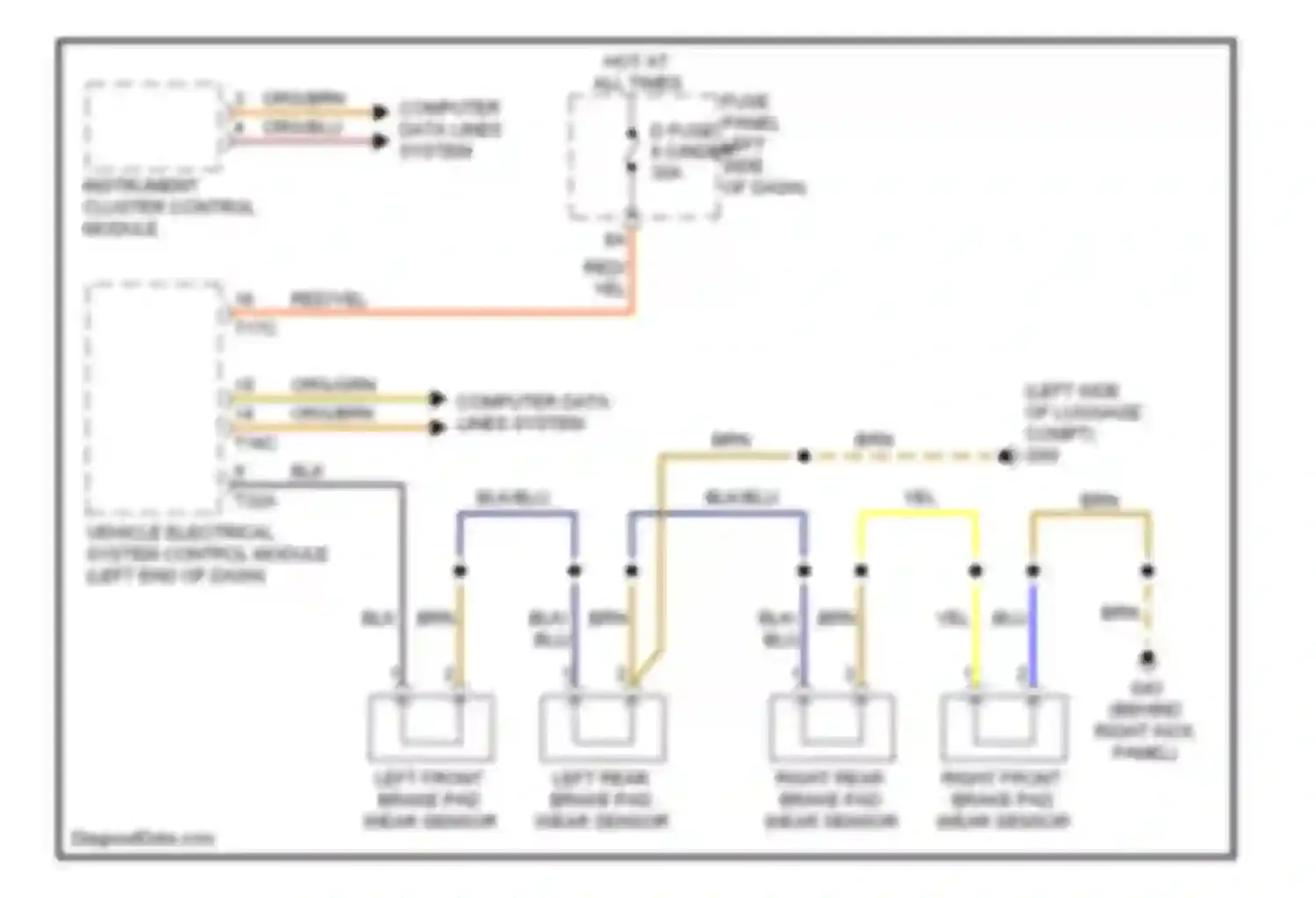 A6 Audi C7 (2011-2014): Warning systems circuit