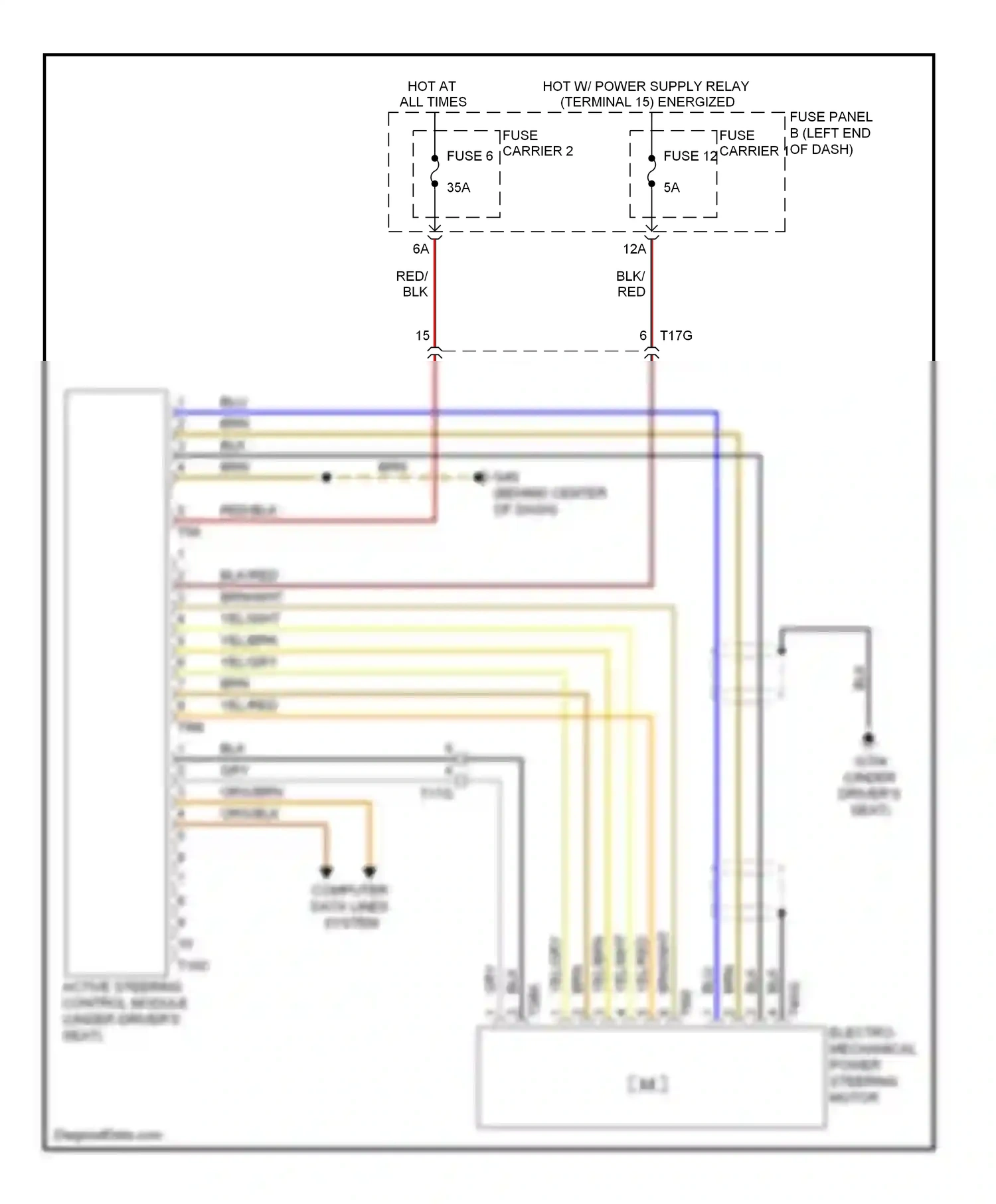 Audi A6 C7 (2011-2014) active steering control module (under driver's seat) wiring diagram  (1 of 2)