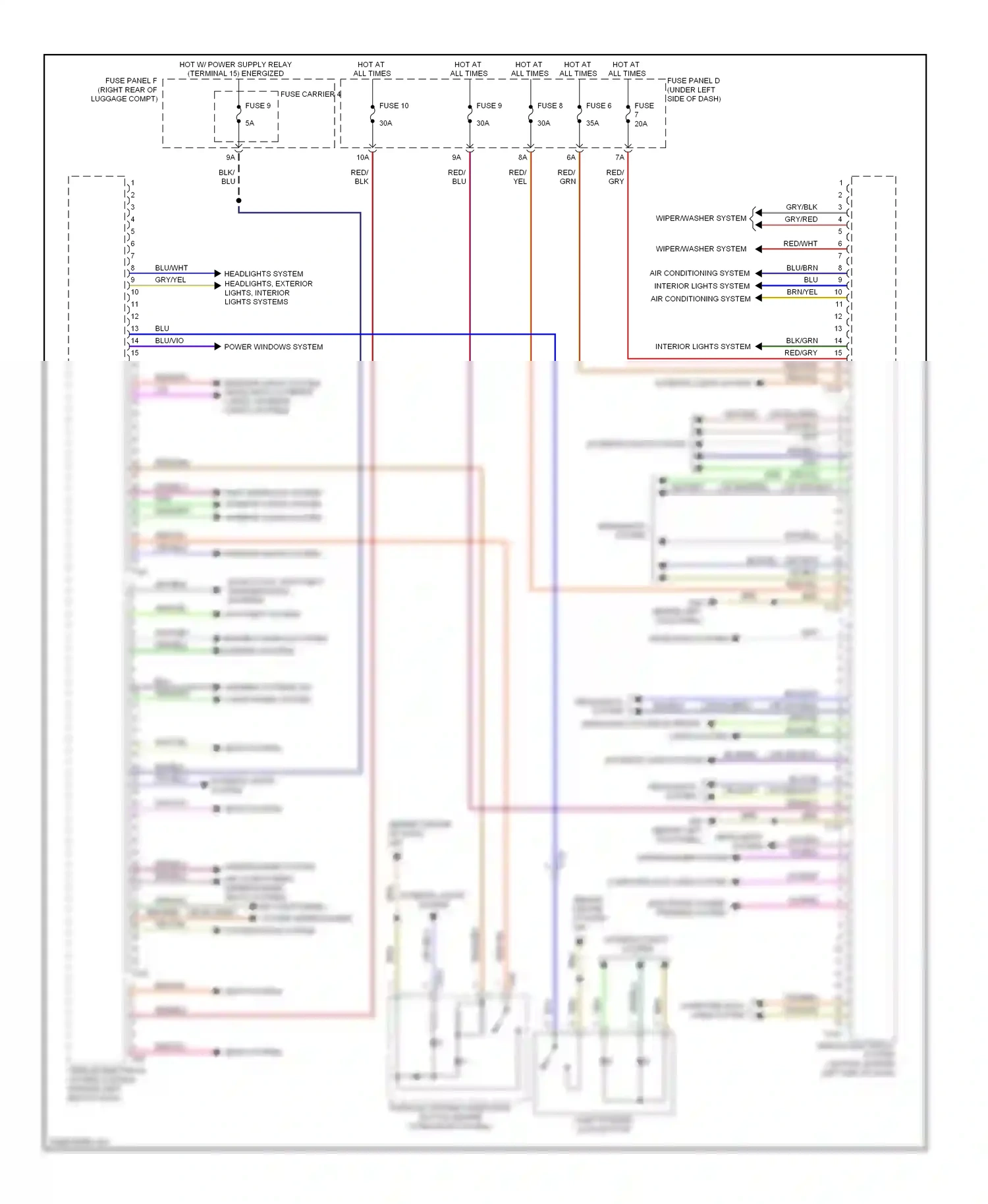 Audi A6 C7 (2011-2014) (behind left kick panel) headlights system wiring diagram  (1 of 1)