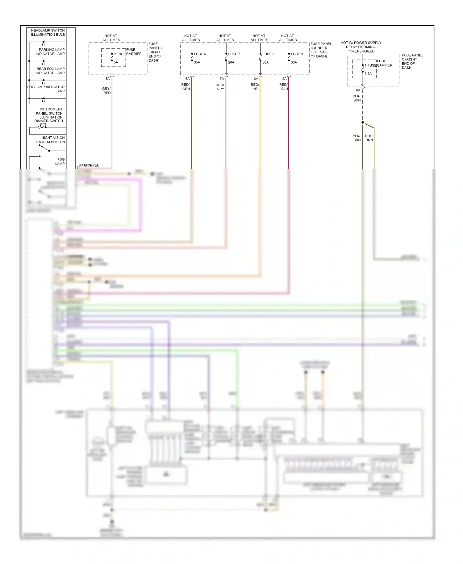Audi A6 C7 (2011-2014) (behind left kick panel) wiring diagram  (12 of 31)