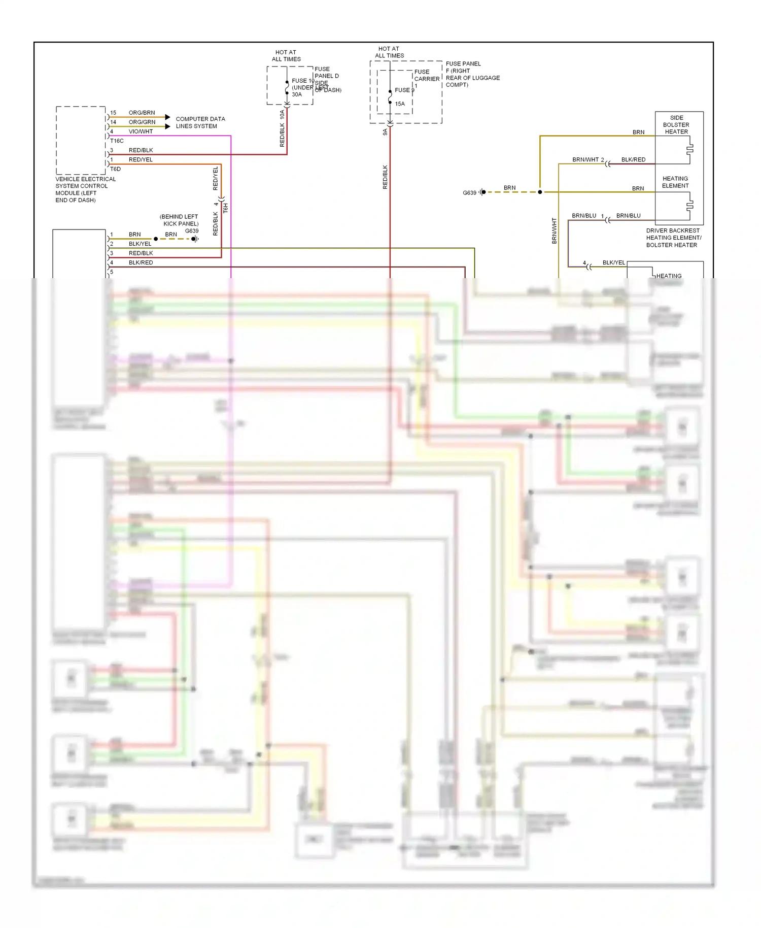 Audi A6 C7 (2011-2014) (behind left kick panel) wiring diagram  (21 of 31)