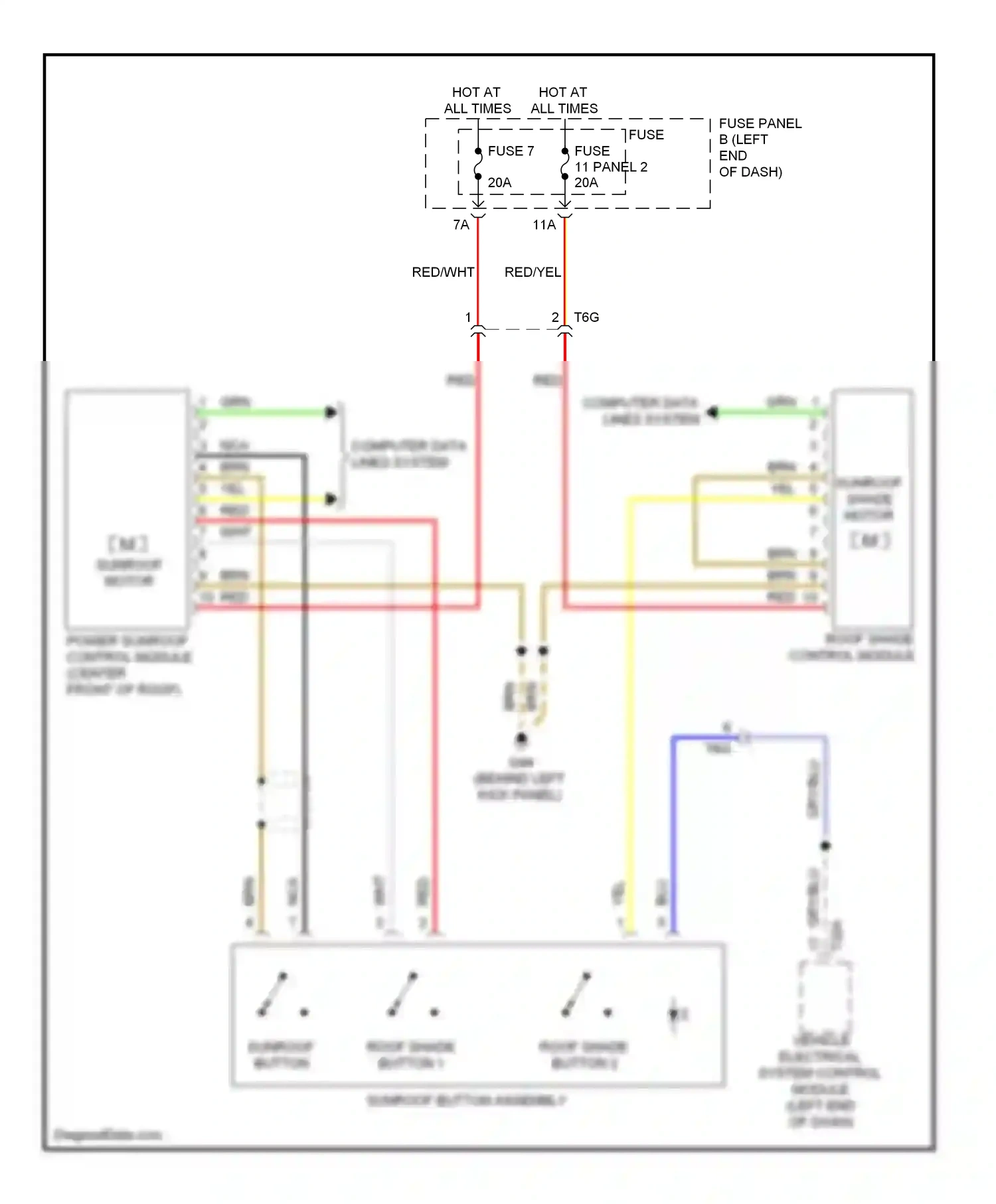 Audi A6 C7 (2011-2014) (behind left kick panel) wiring diagram  (28 of 31)