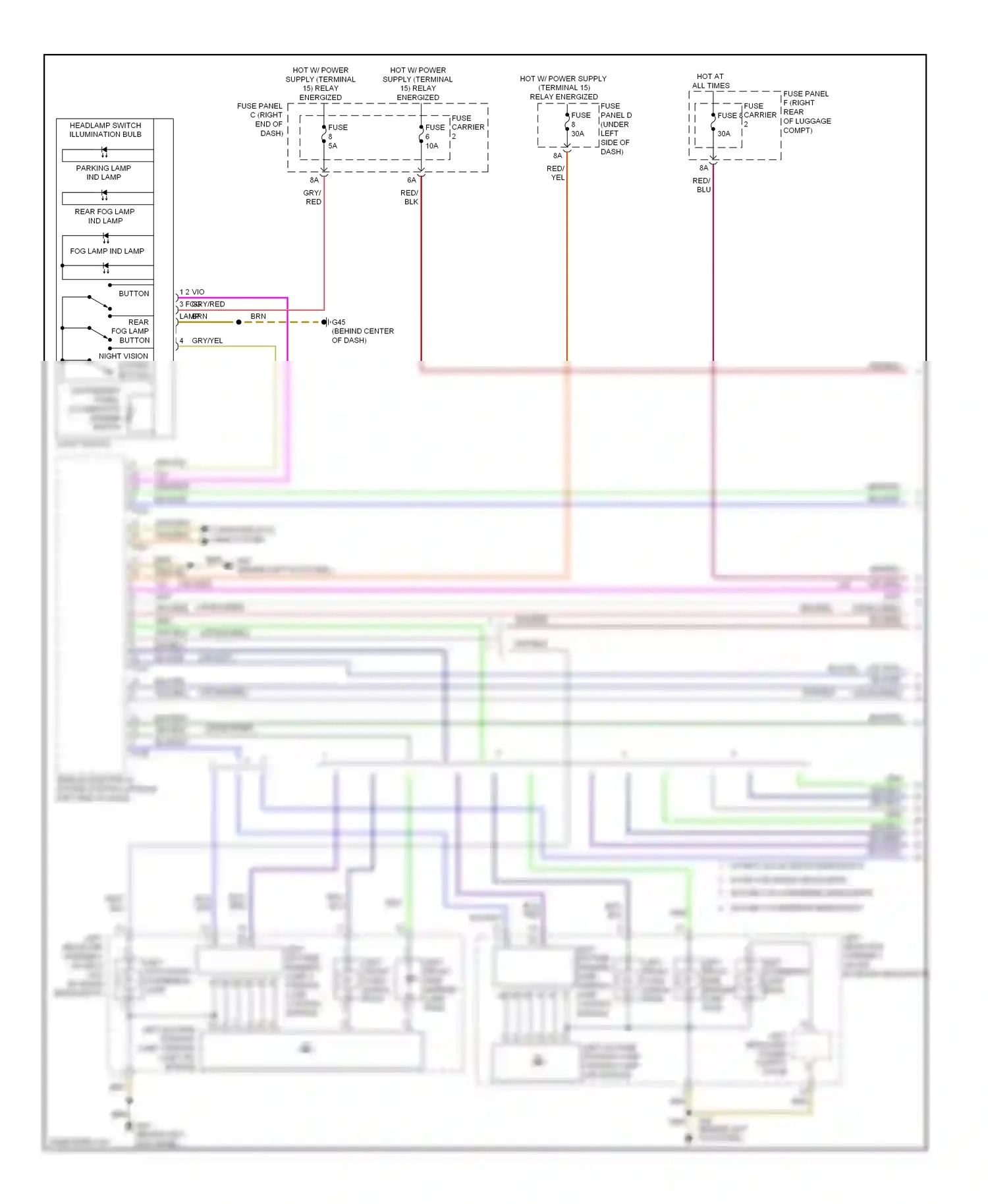 Audi A6 C7 (2011-2014) (behind left kick panel) wiring diagram  (4 of 31)