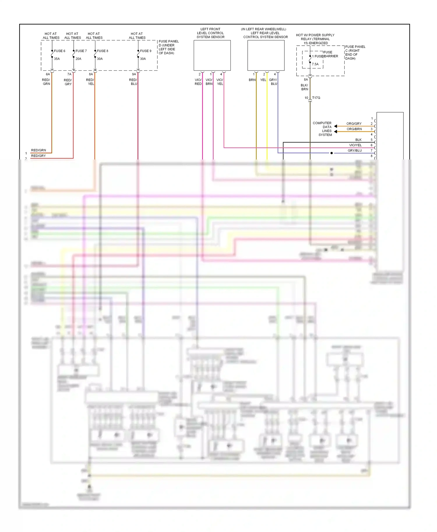 Audi A6 C7 (2011-2014) (behind left kick panel) wiring diagram  (17 of 31)