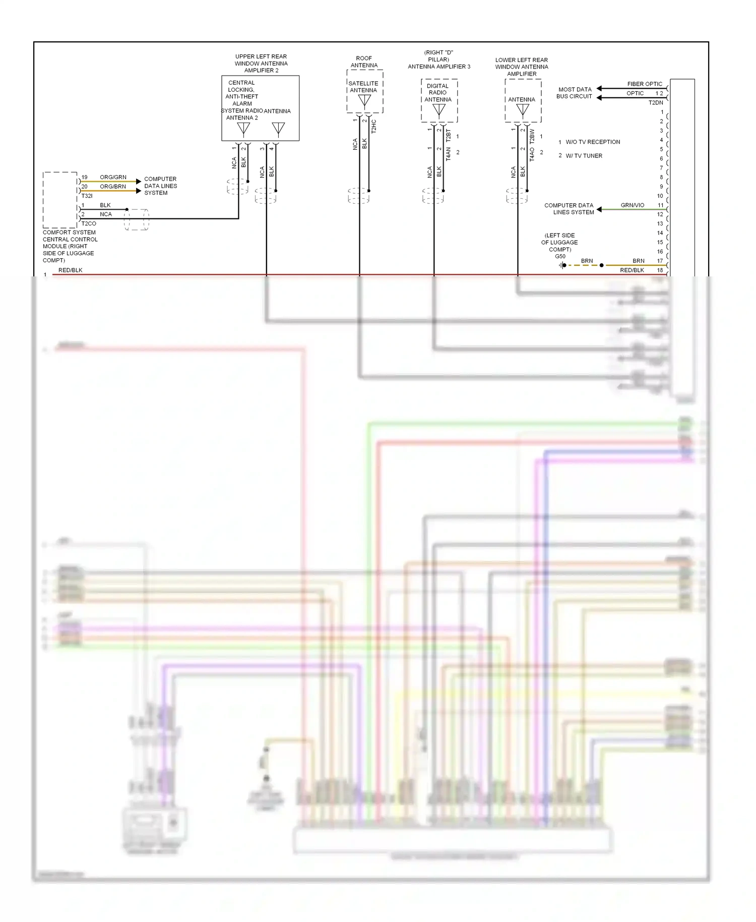 Audi A6 C7 (2011-2014) comfort system central control module (right side of luggage compt) wiring diagram  (12 of 14)