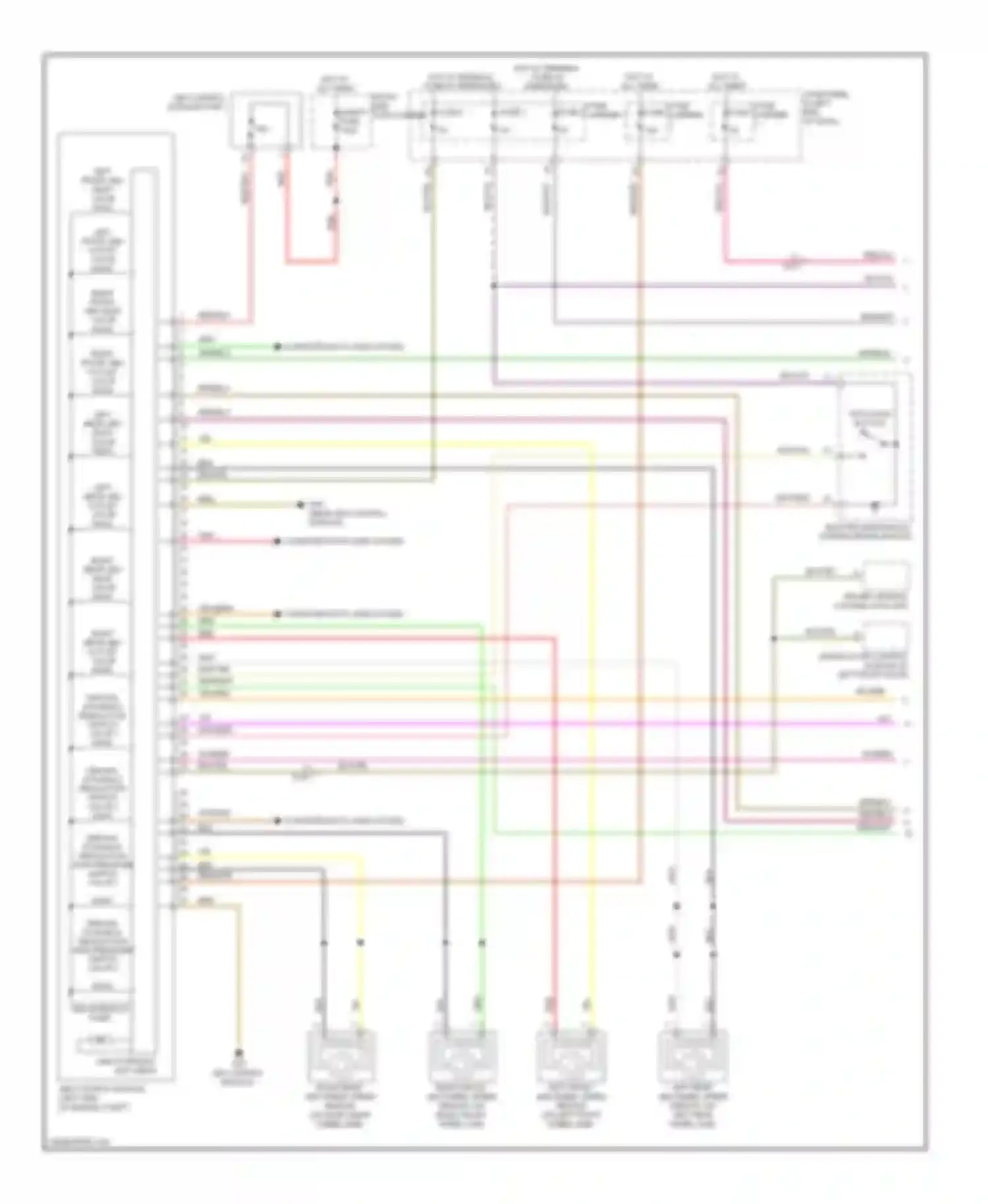 Wiring diagram electro- mechanical parking brake button for Audi A6 C7 (2011-2014) (1 of 2)
