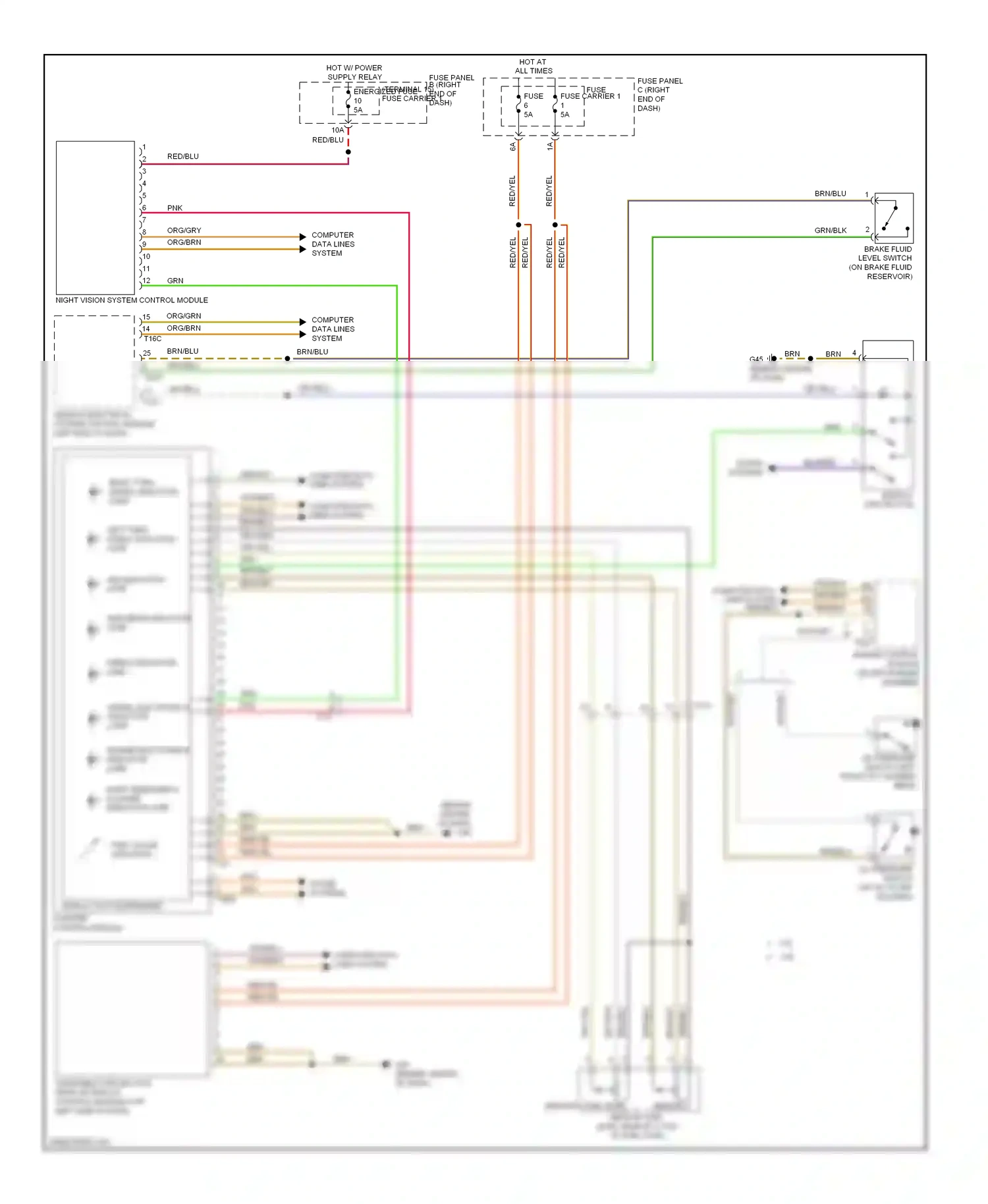 Audi A6 C7 (2011-2014) engine control module (in left plenum chamber) wiring diagram  (1 of 2)