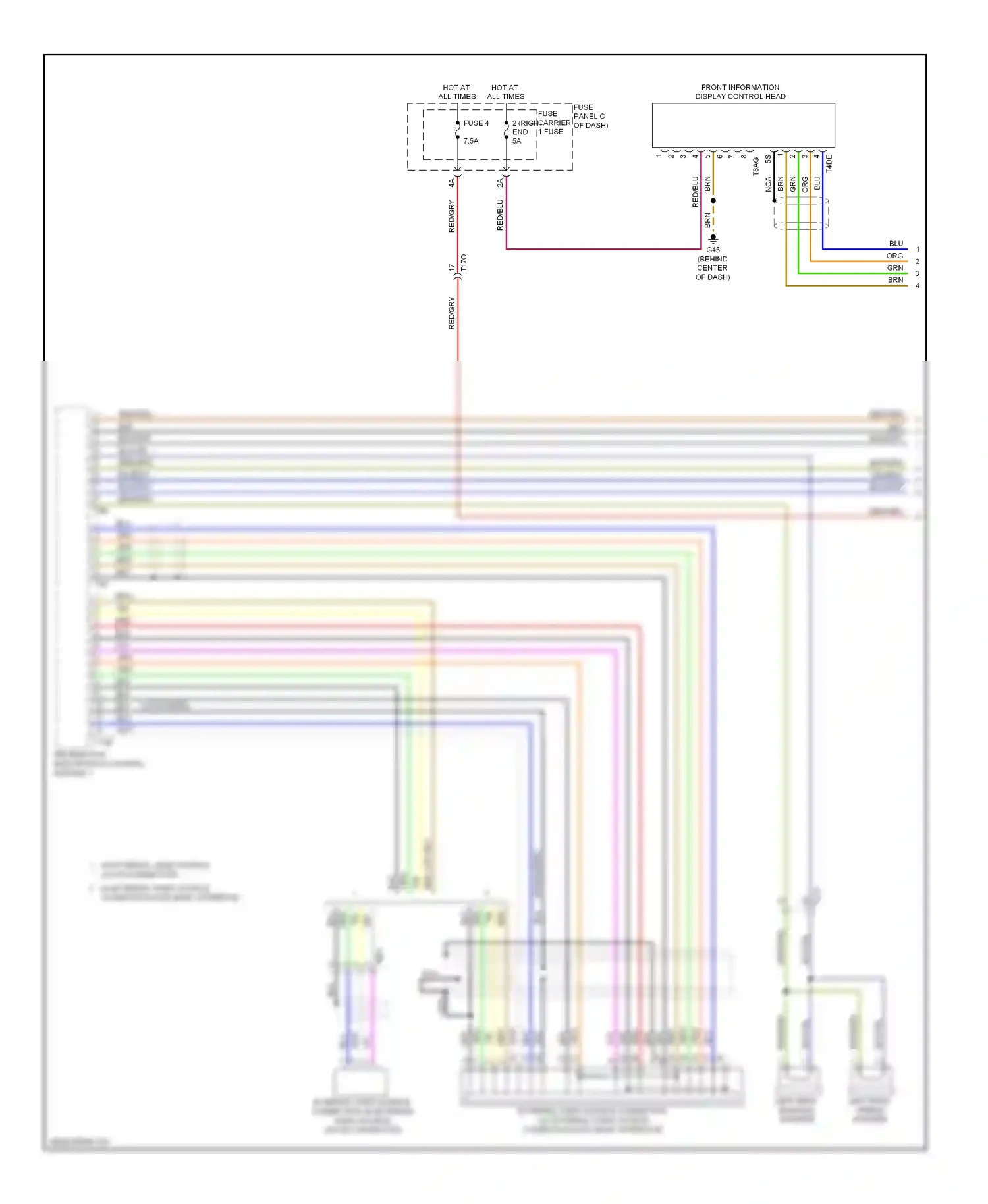 Audi A6 C7 (2011-2014) external audio source connection (w/ external audio source aux-in connection) wiring diagram  (2 of 5)