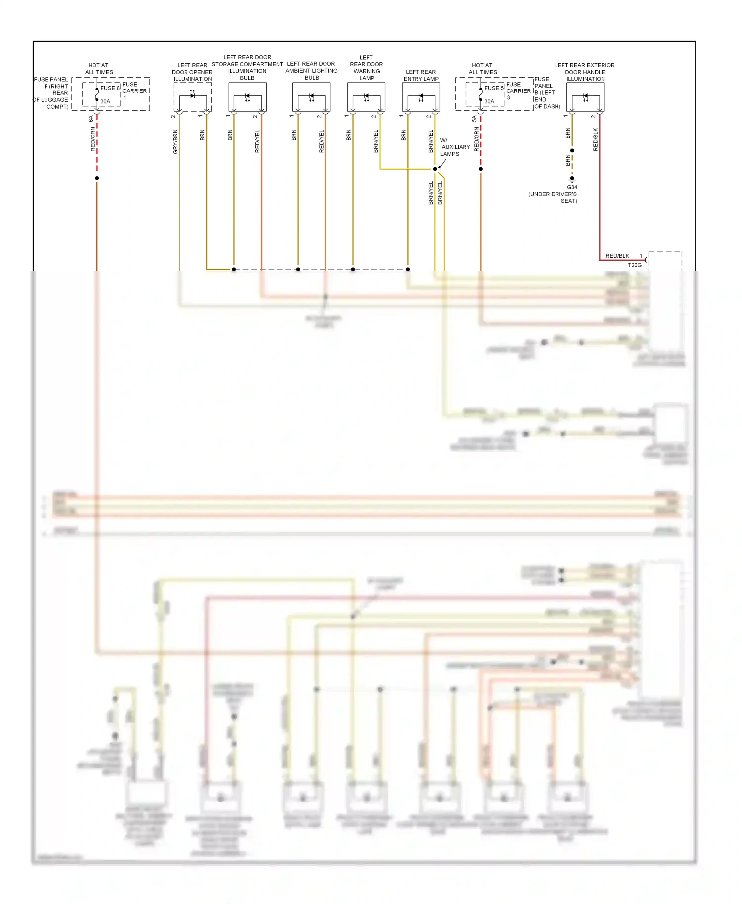 Audi A6 C7 (2011-2014) front passenger door control module (front passenger's door) wiring diagram  (1 of 1)