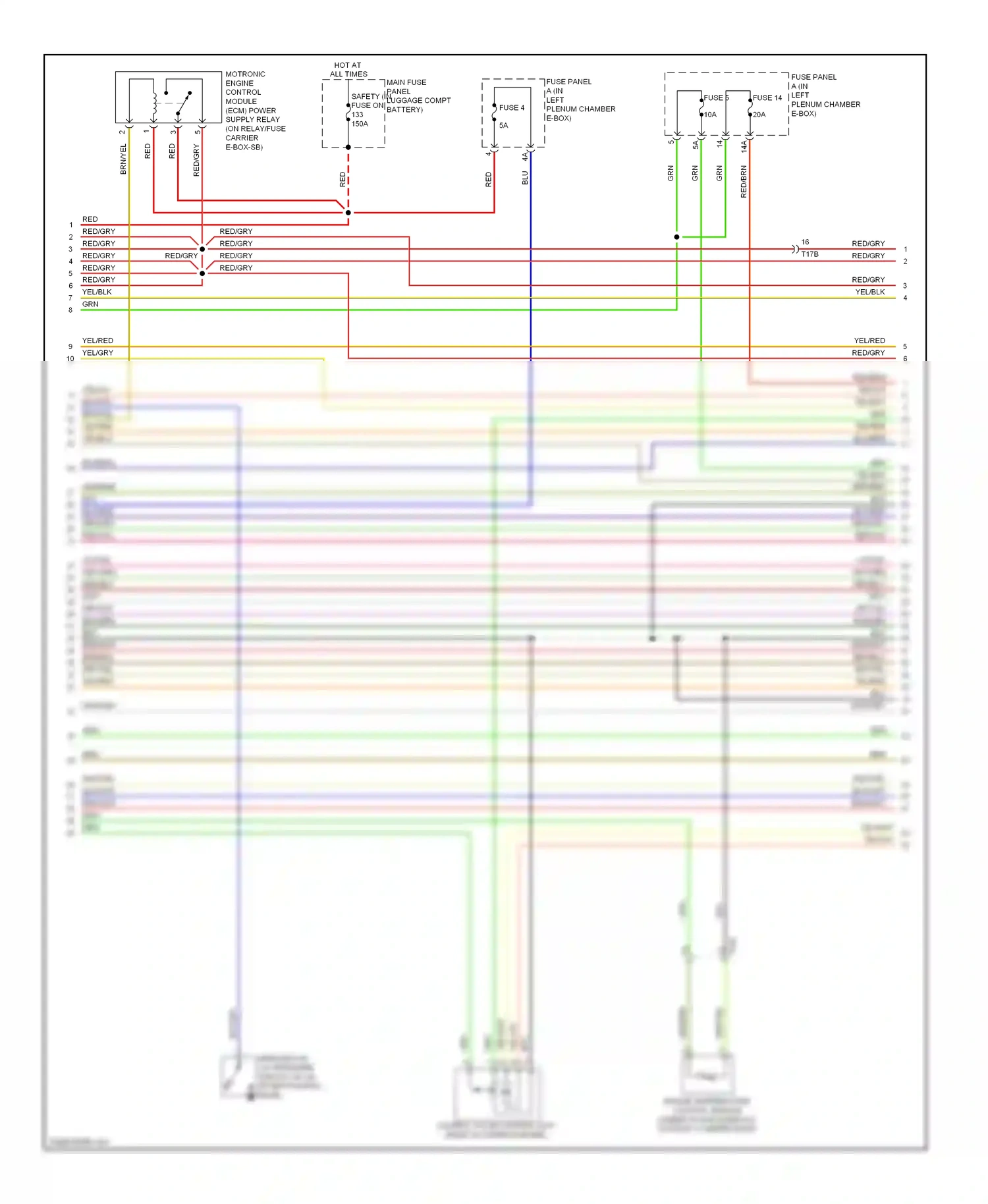 Audi A6 C7 (2011-2014) fuse panel a (in left plenum chamber e-box) wiring diagram  (4 of 5)