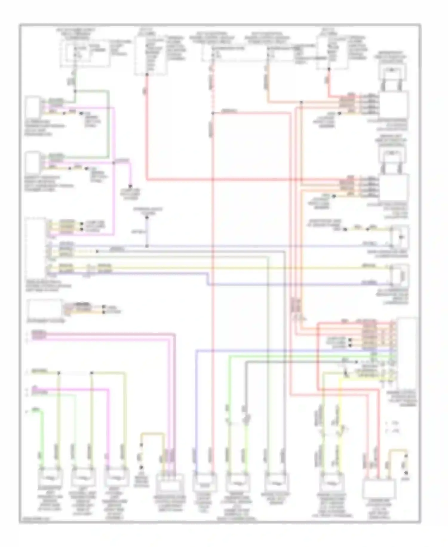 Wiring diagram right rear power window button for Audi A6 C7 (2011-2014)