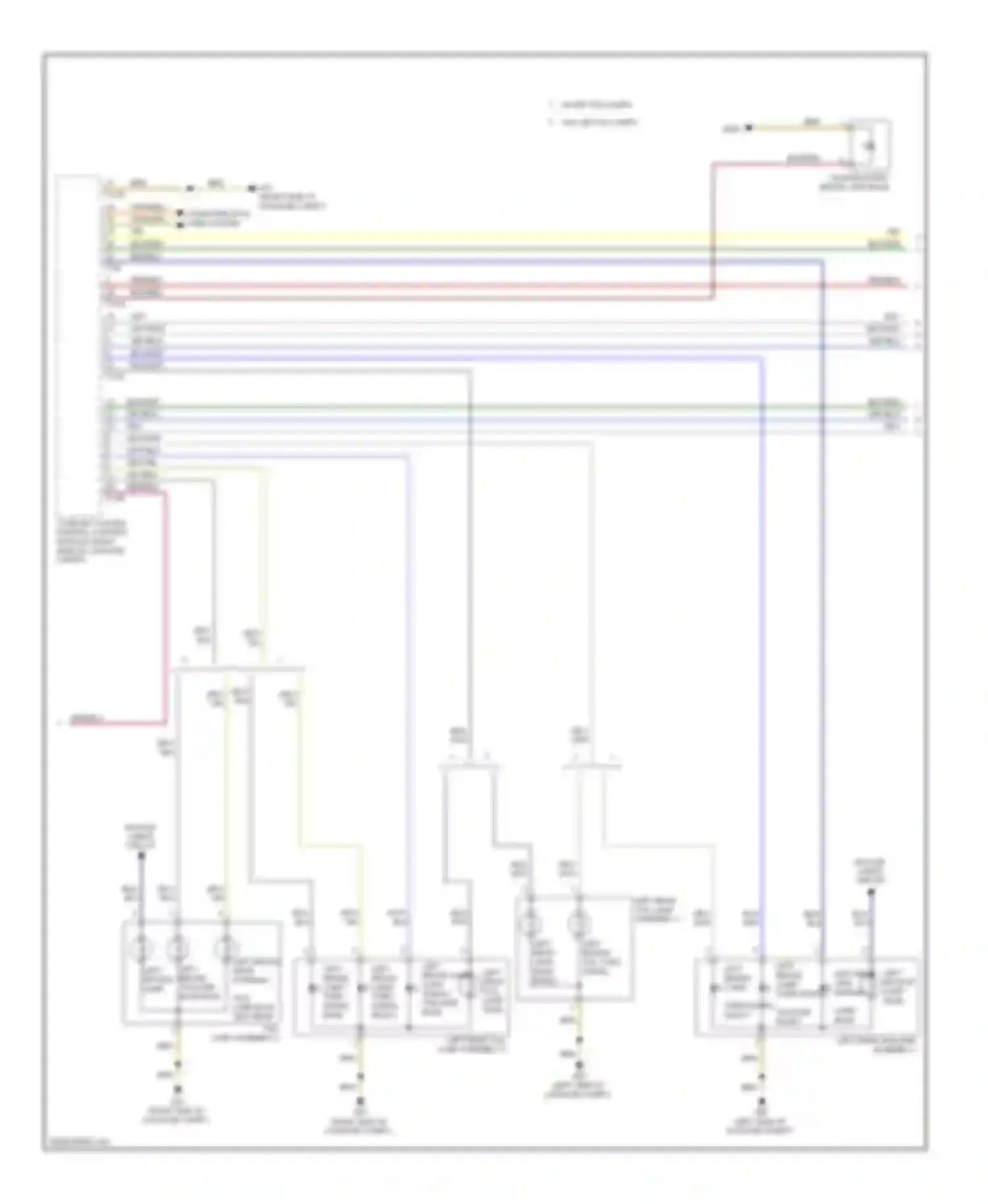 Wiring diagram left backup lamp bulb left rear side marker for Audi A6 C7 (2011-2014) (1 of 1)