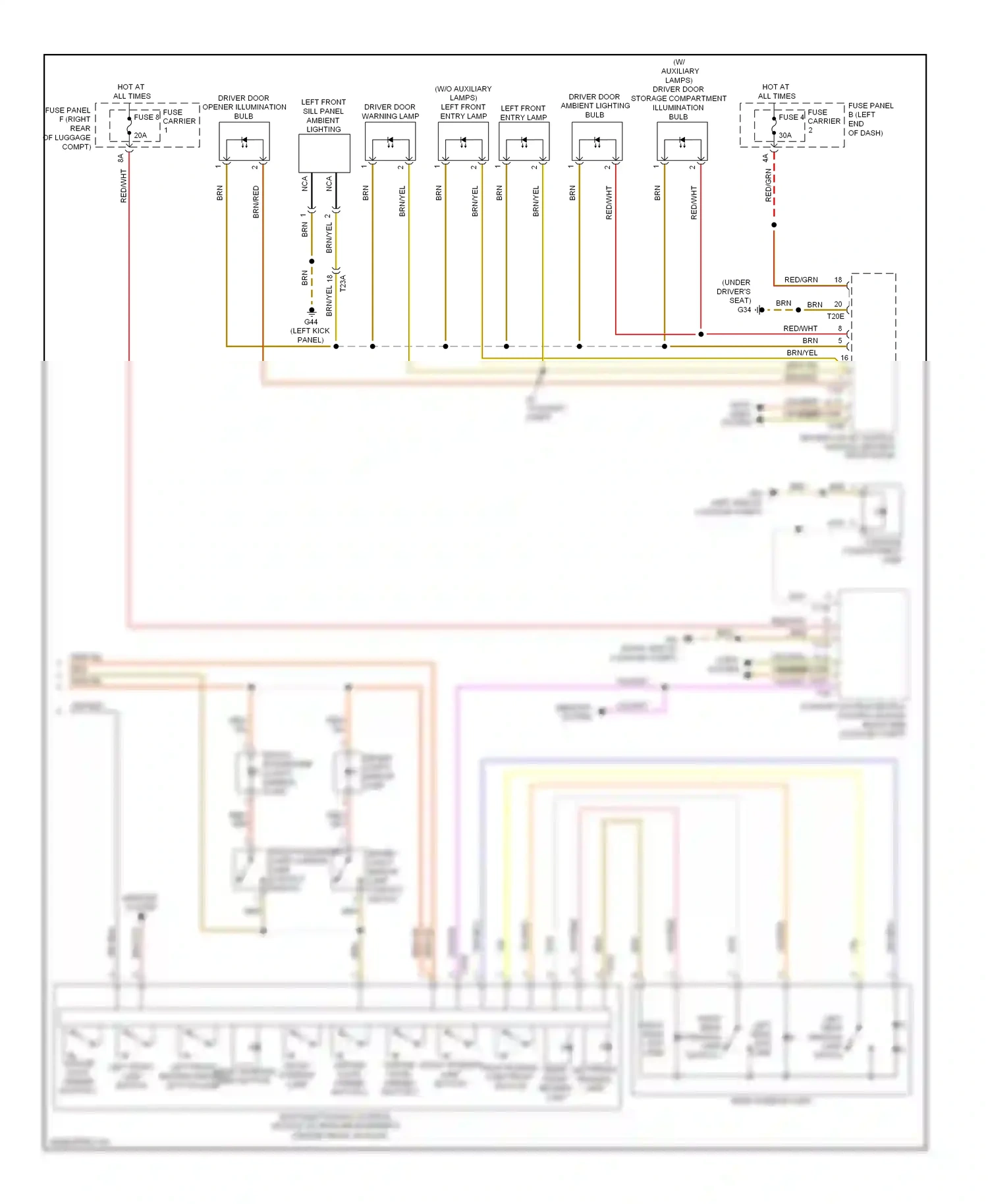 Audi A6 C7 (2011-2014) (left kick panel) wiring diagram  (1 of 1)