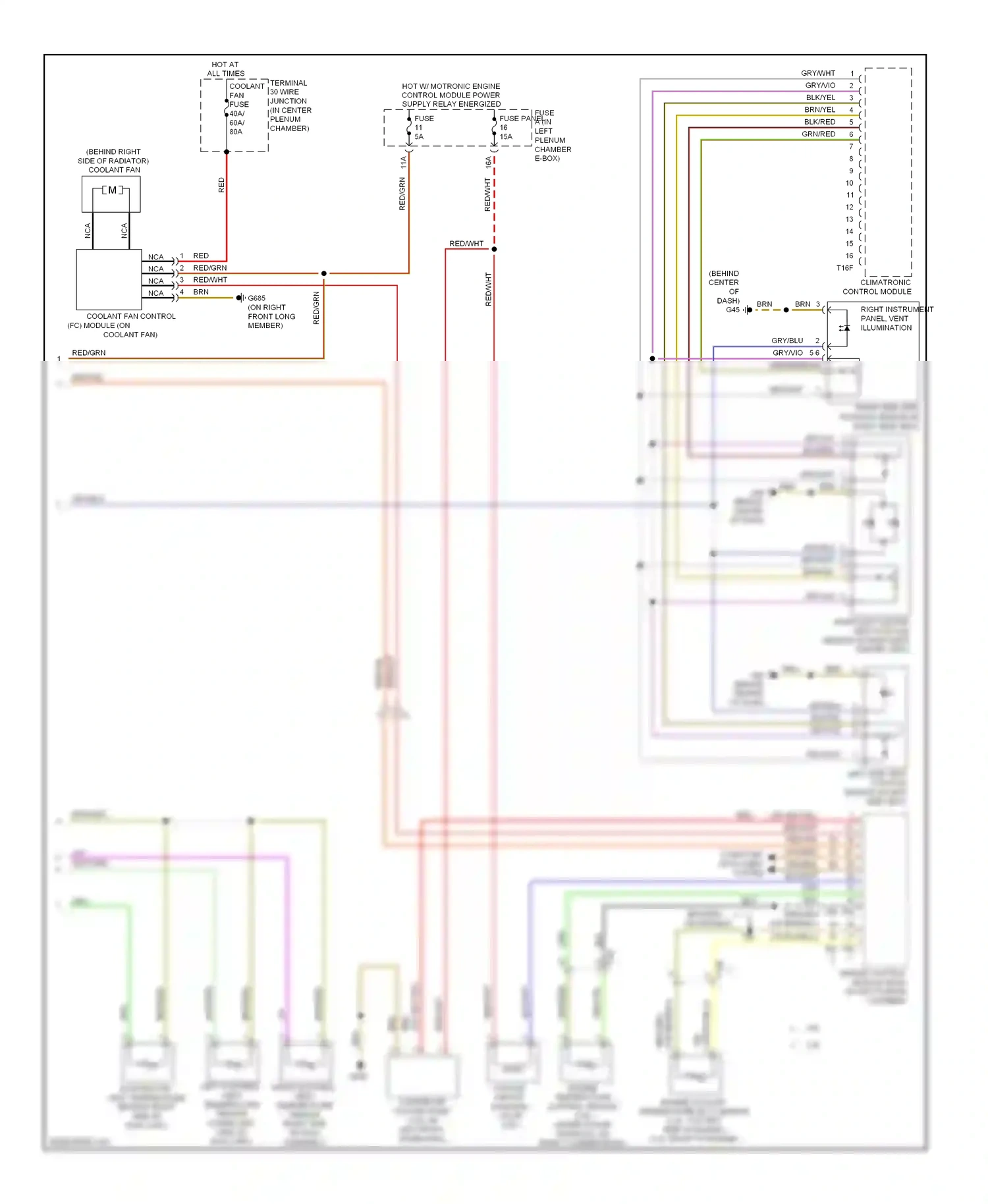 Audi A6 C7 (2011-2014) left side vent position sensor (in left side vent) wiring diagram  (1 of 1)