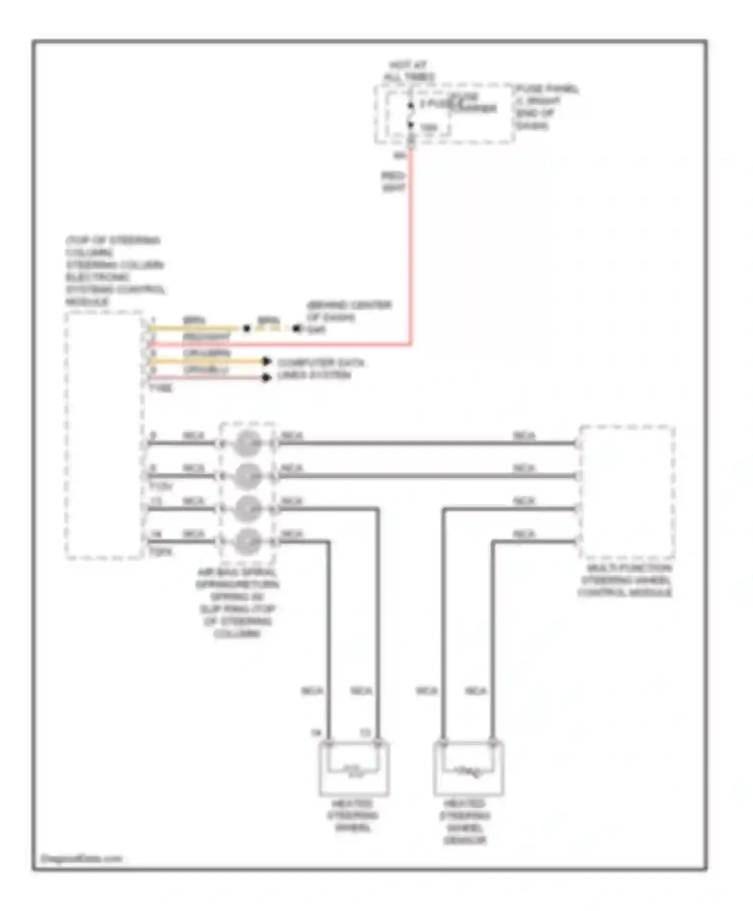 Wiring diagram heated steering wheel sensor for Audi A6 C7 (2011-2014)