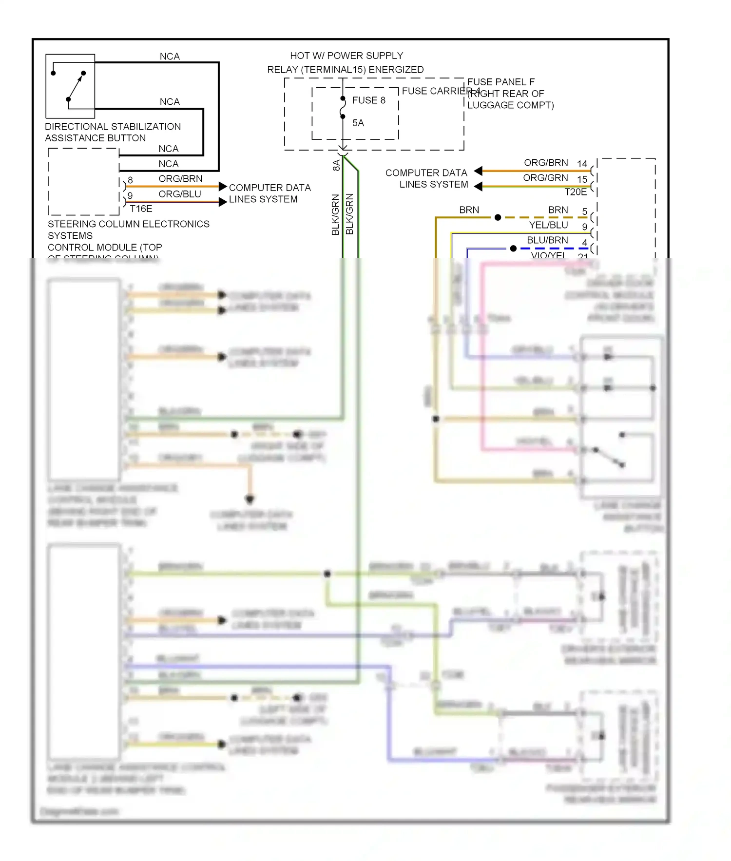 Audi A6 C7 (2011-2014) steering column electronics systems control module (top of steering column) wiring diagram  (1 of 1)