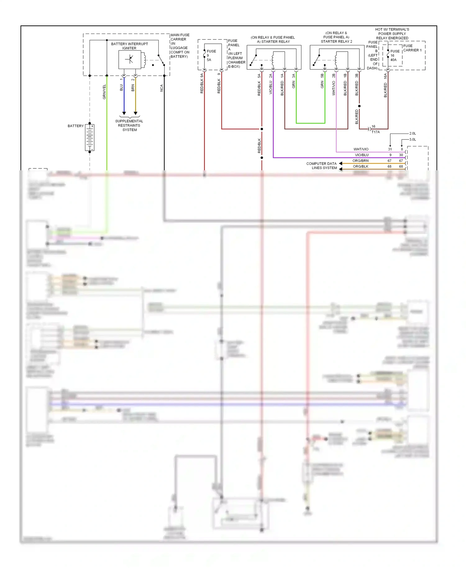 Audi A6 C7 (2011-2014) suppressor (in right plenum chamber e-box) wiring diagram  (3 of 3)