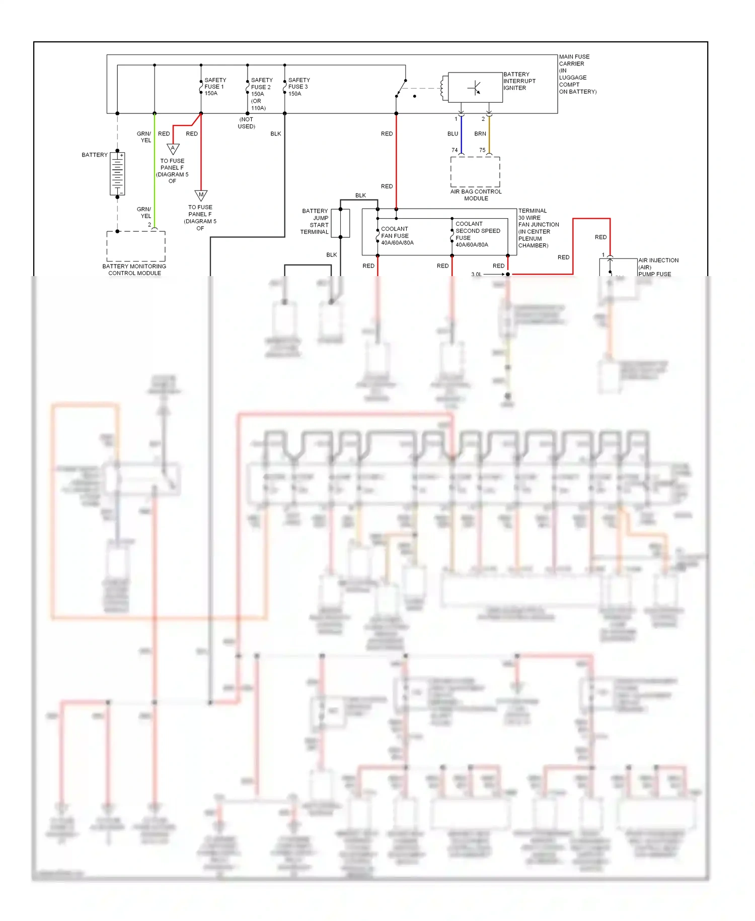 Audi A6 C7 (2011-2014) suppressor (in right plenum chamber e-box) wiring diagram  (2 of 3)