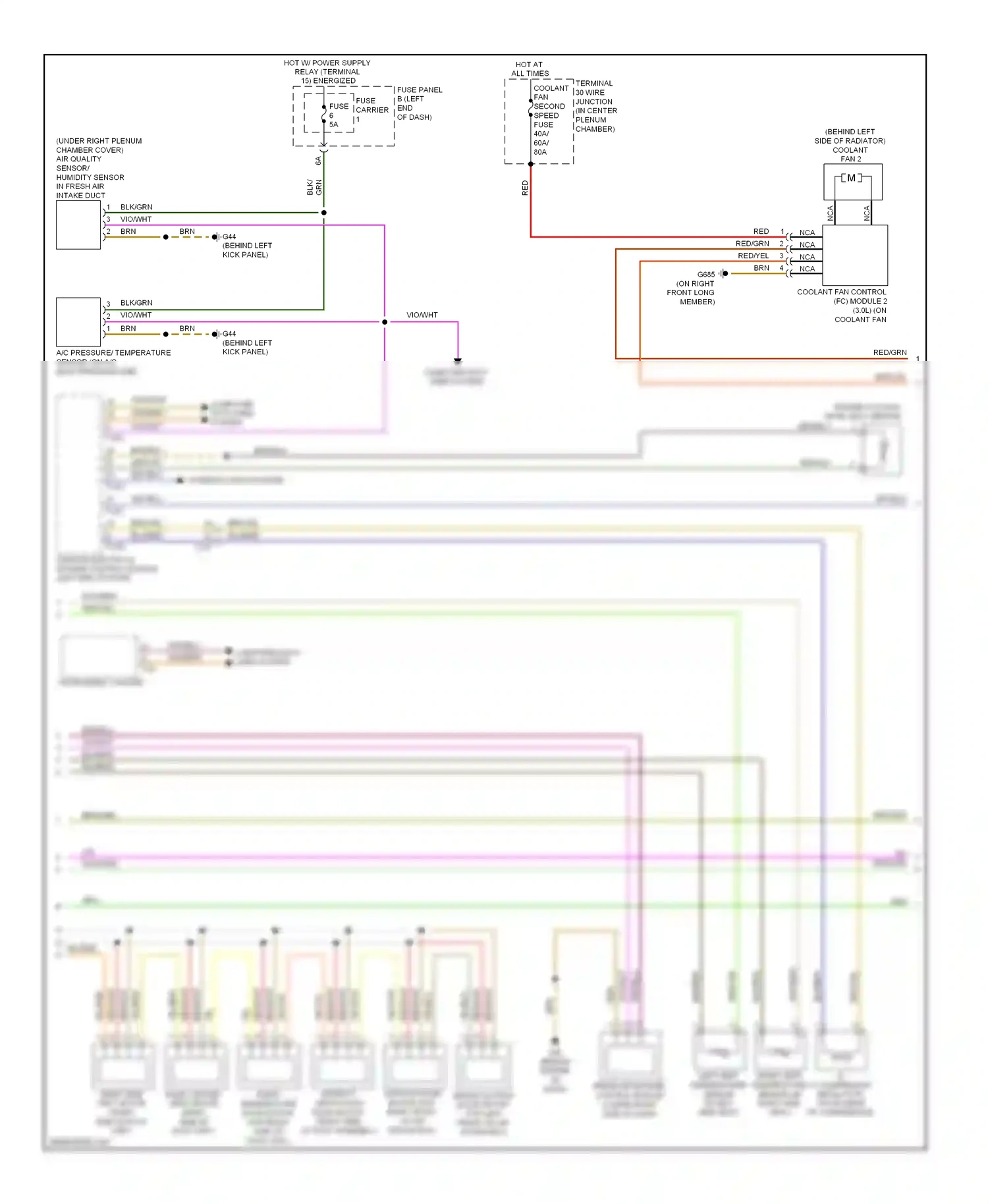Audi A6 C7 (2011-2014) vehicle electrical system control module (left end of dash ) wiring diagram  (2 of 28)