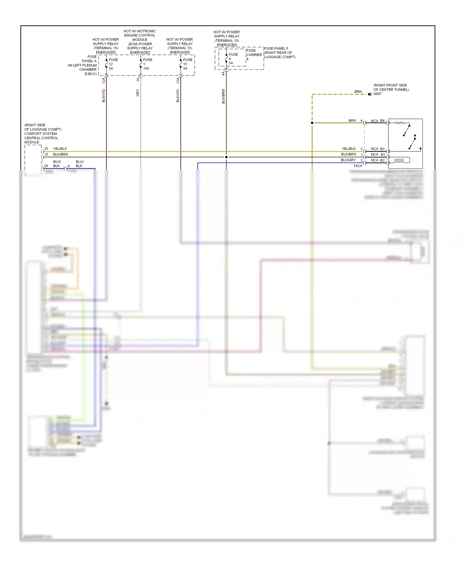 Audi A6 C7 (2011-2014) vehicle electrical system control module (left end of dash ) wiring diagram  (22 of 28)