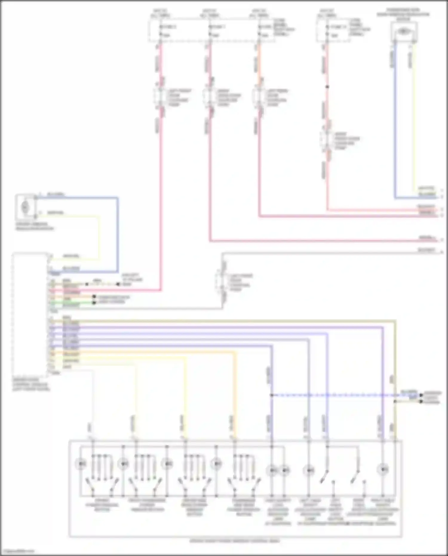 A6 Audi C8 facelift (2022-2024): Power windows circuit (1 of 2)