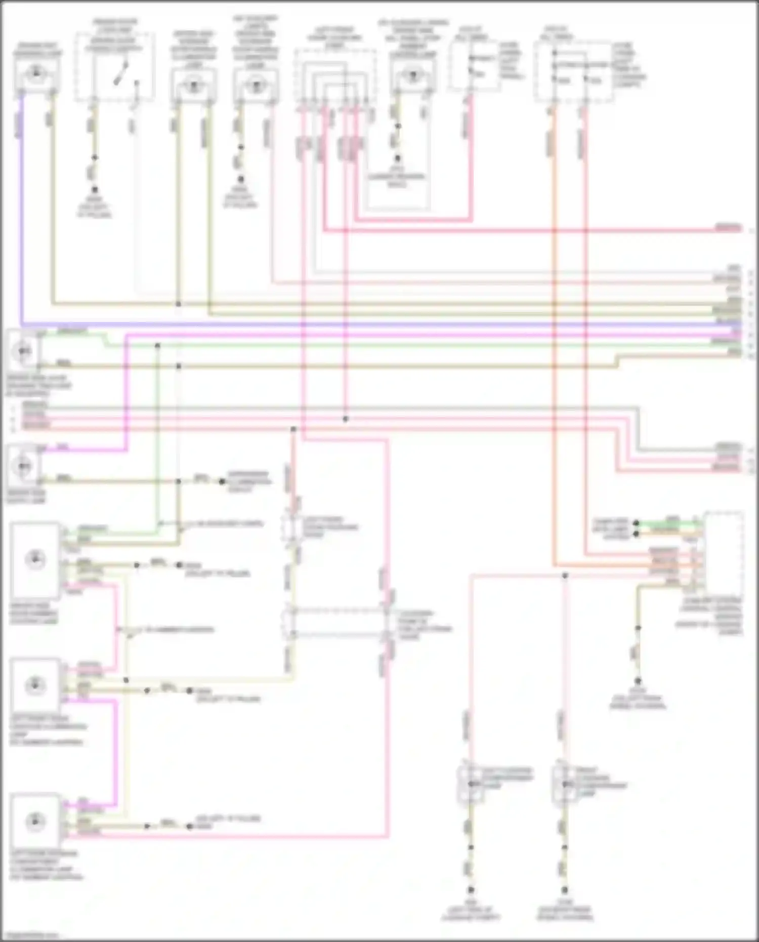 Wiring diagram left front door contour illumination lamp for Audi A6 C8 facelift (2022-2024) (1 of 2)