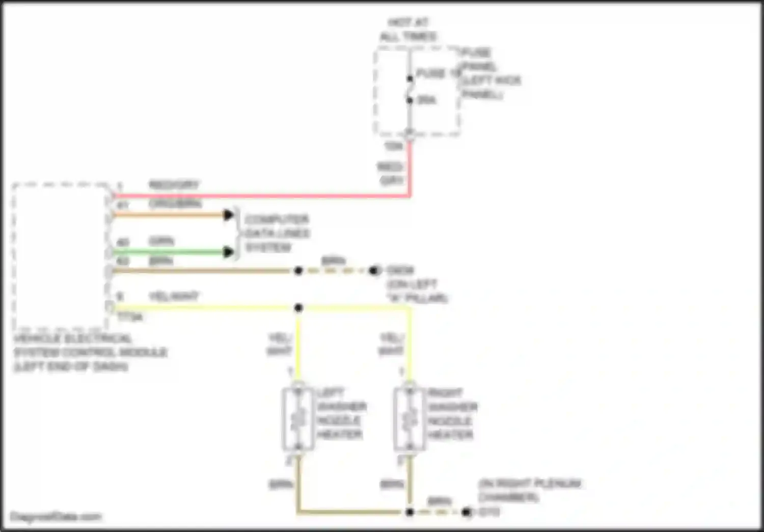 Wiring diagram right washer nozzle heater for Audi A6 C8 facelift (2022-2024) (2 of 2)