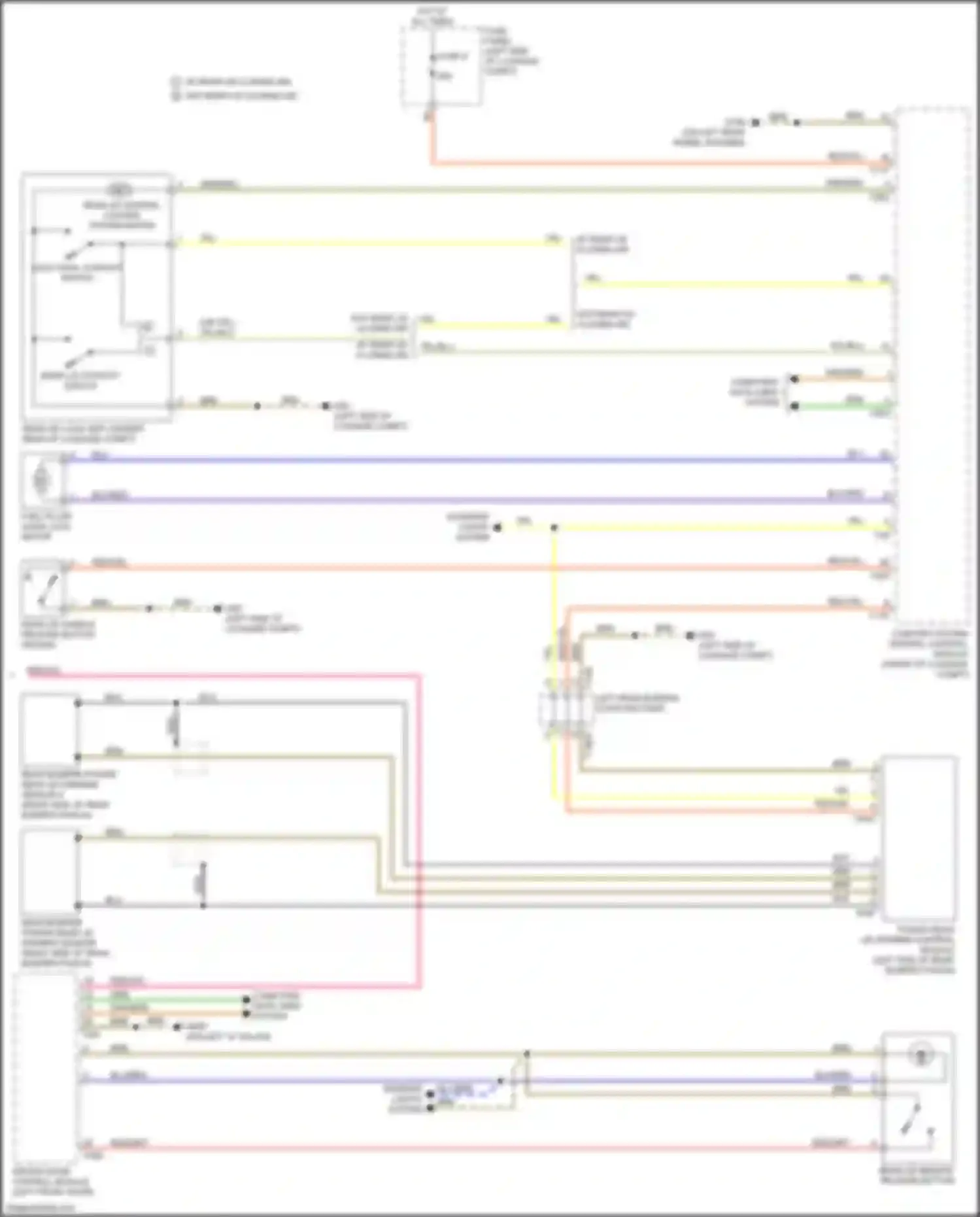 A6 Audi C8 (2018-2023): Trunk & fuel door release circuit (2 of 2)