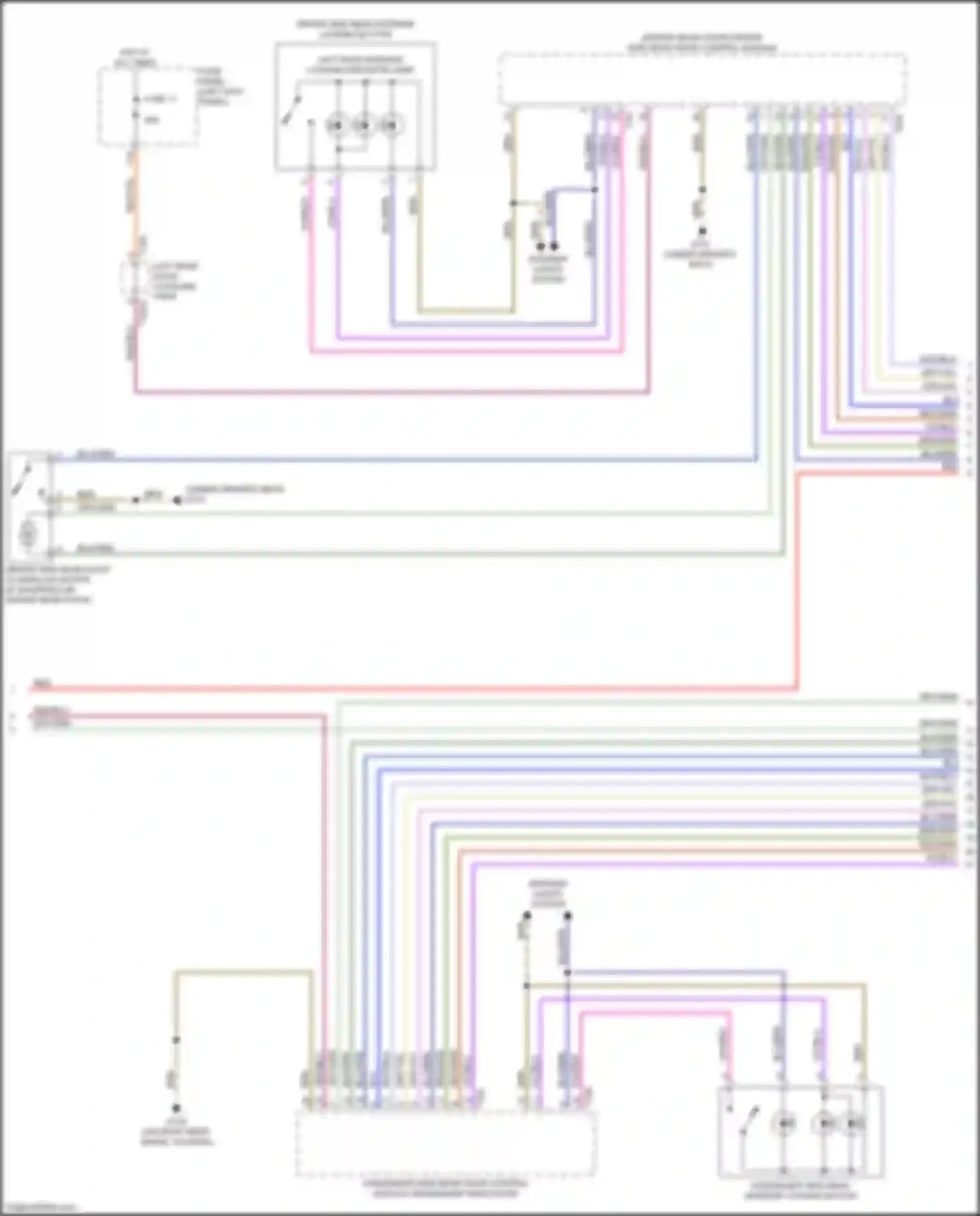 Wiring diagram left rear interior locking indicator lamp for Audi A6 C8 (2018-2023)