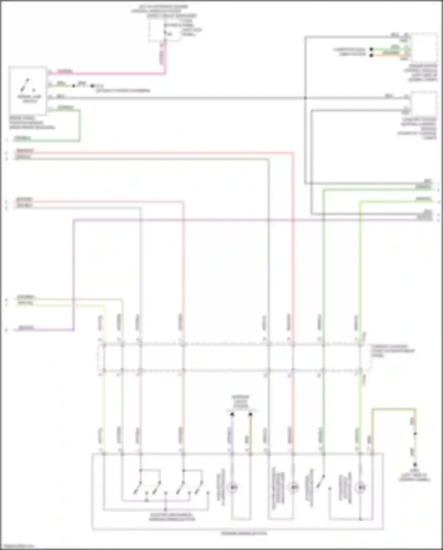 Wiring diagram electro- mechanical parking brake button for Audi A6 C8 (2018-2023) (1 of 5)