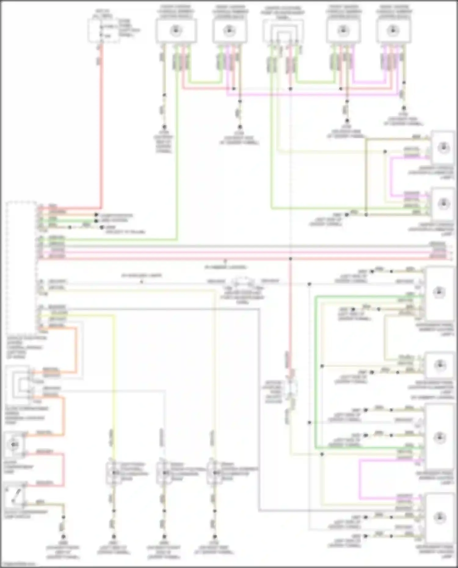 Wiring diagram front center console ambient lighting bulb 3 for Audi A6 C8 (2018-2023) (1 of 2)