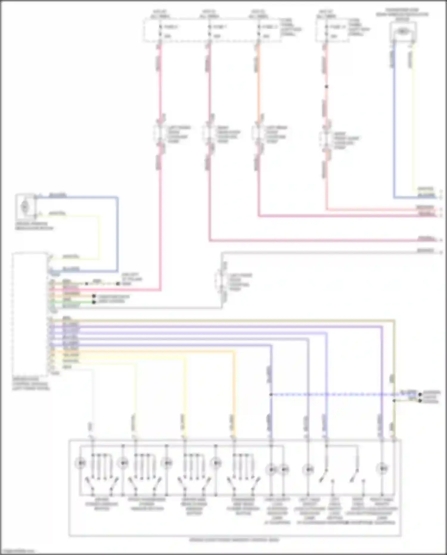 Wiring diagram driver door power window control head for Audi A6 C8 (2018-2023)