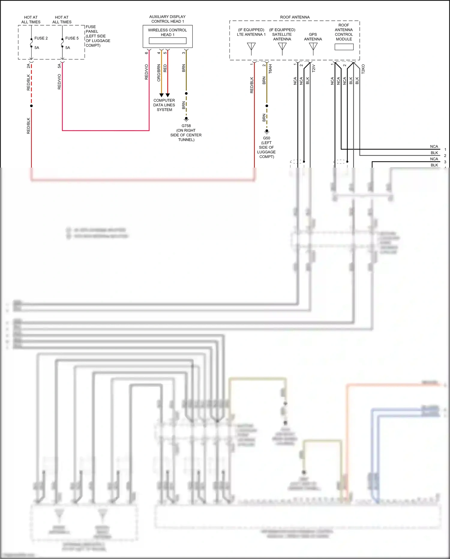 Audi A6 C8 (2018-2023) information electronics control module 1 (right side of dash) wiring diagram  (2 of 10)