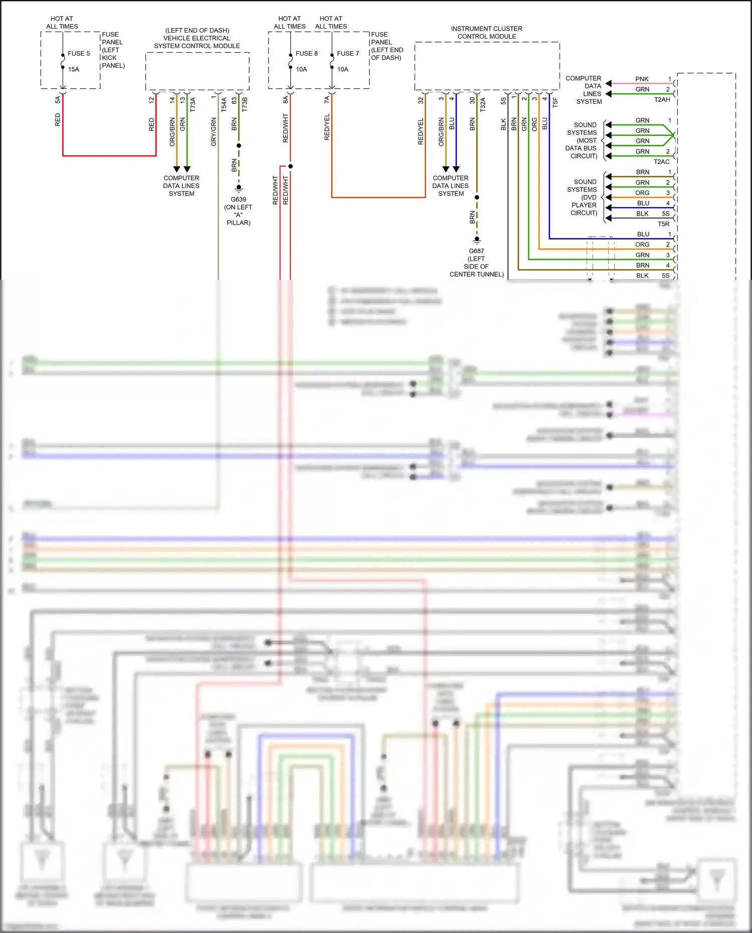 Audi A6 C8 (2018-2023) (left kick panel) wiring diagram  (39 of 95)
