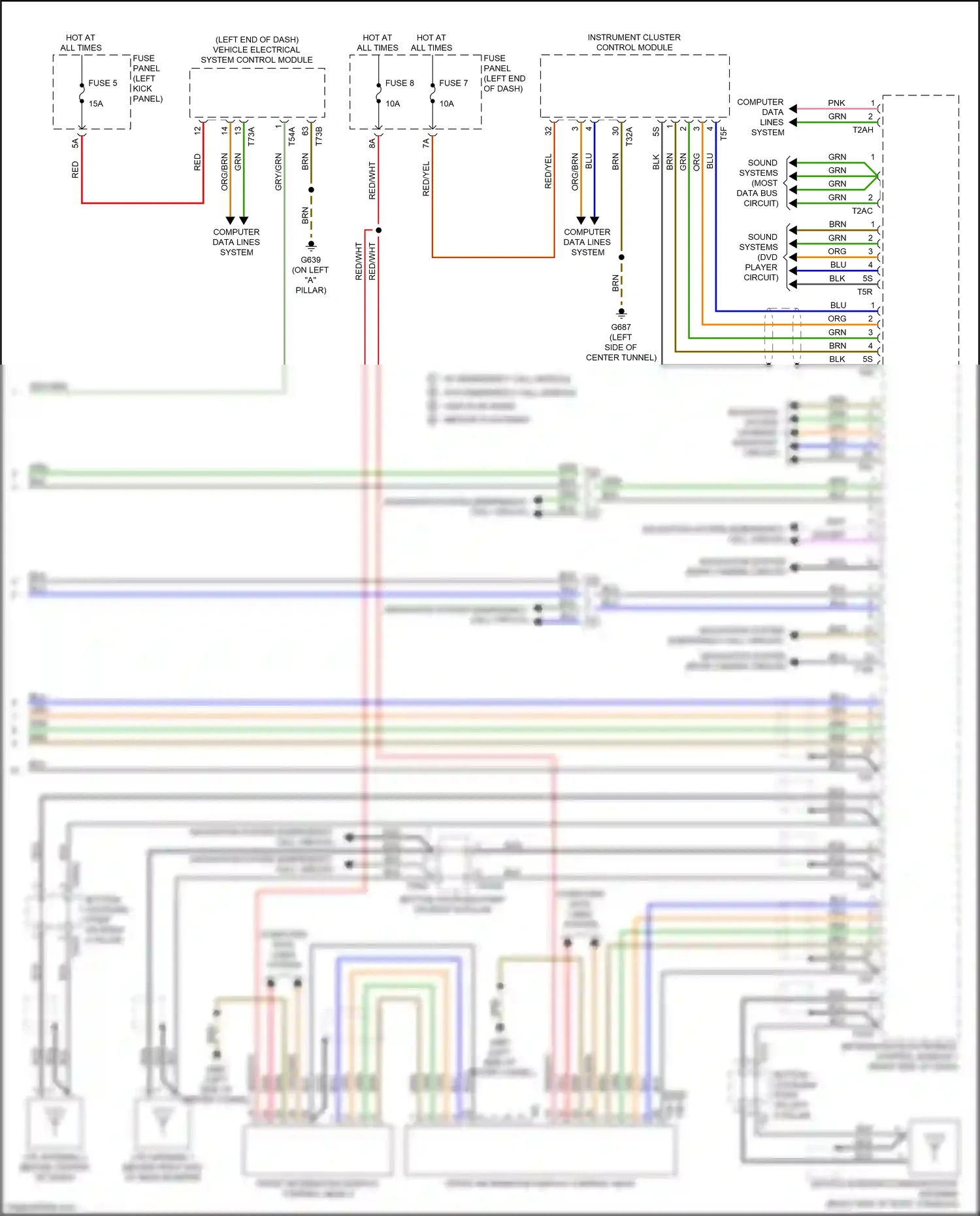 Audi A6 C8 (2018-2023) (left kick panel) wiring diagram  (37 of 95)