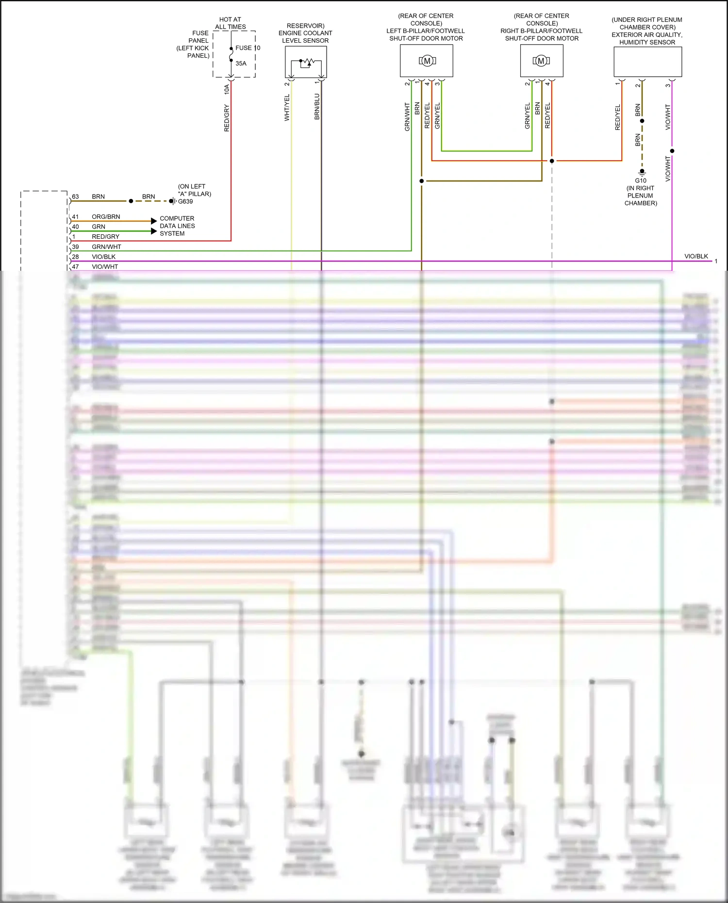 Audi A6 C8 (2018-2023) (left kick panel) wiring diagram  (65 of 95)